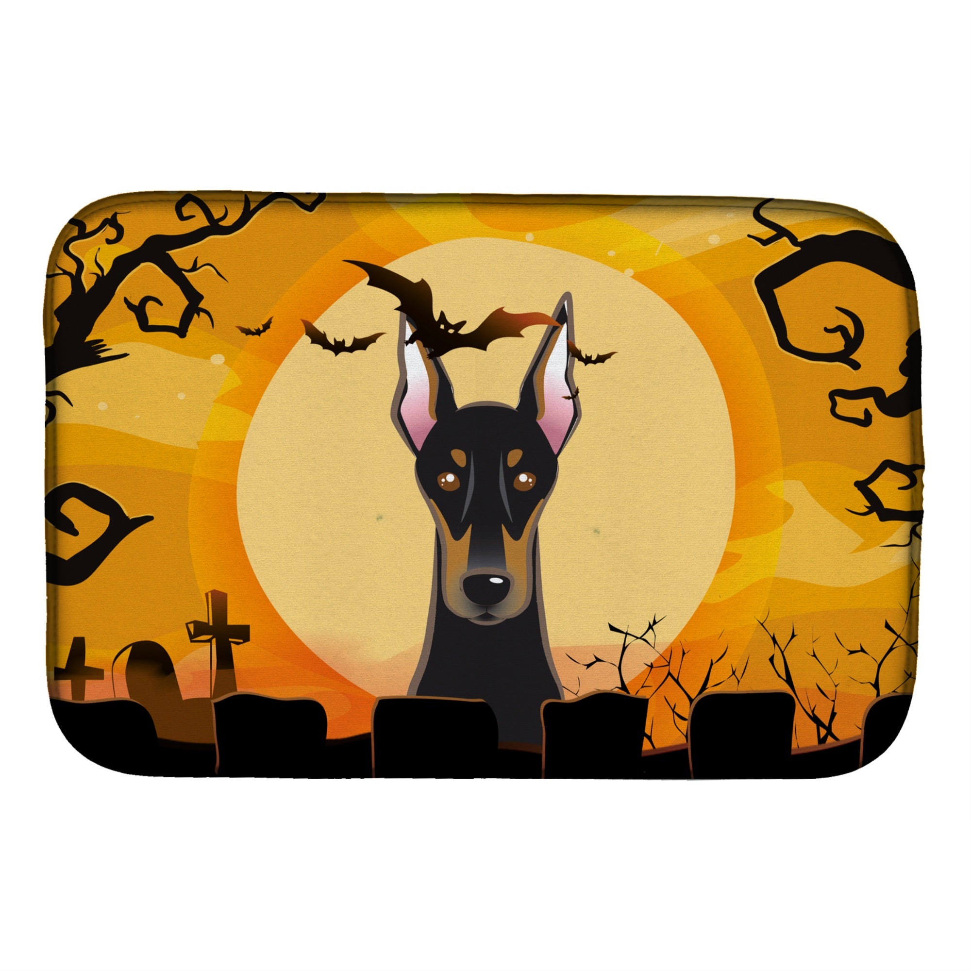 'Caroline'S Treasures Halloween Doberman Dish Drying Mat, 14'''' X 21''''''