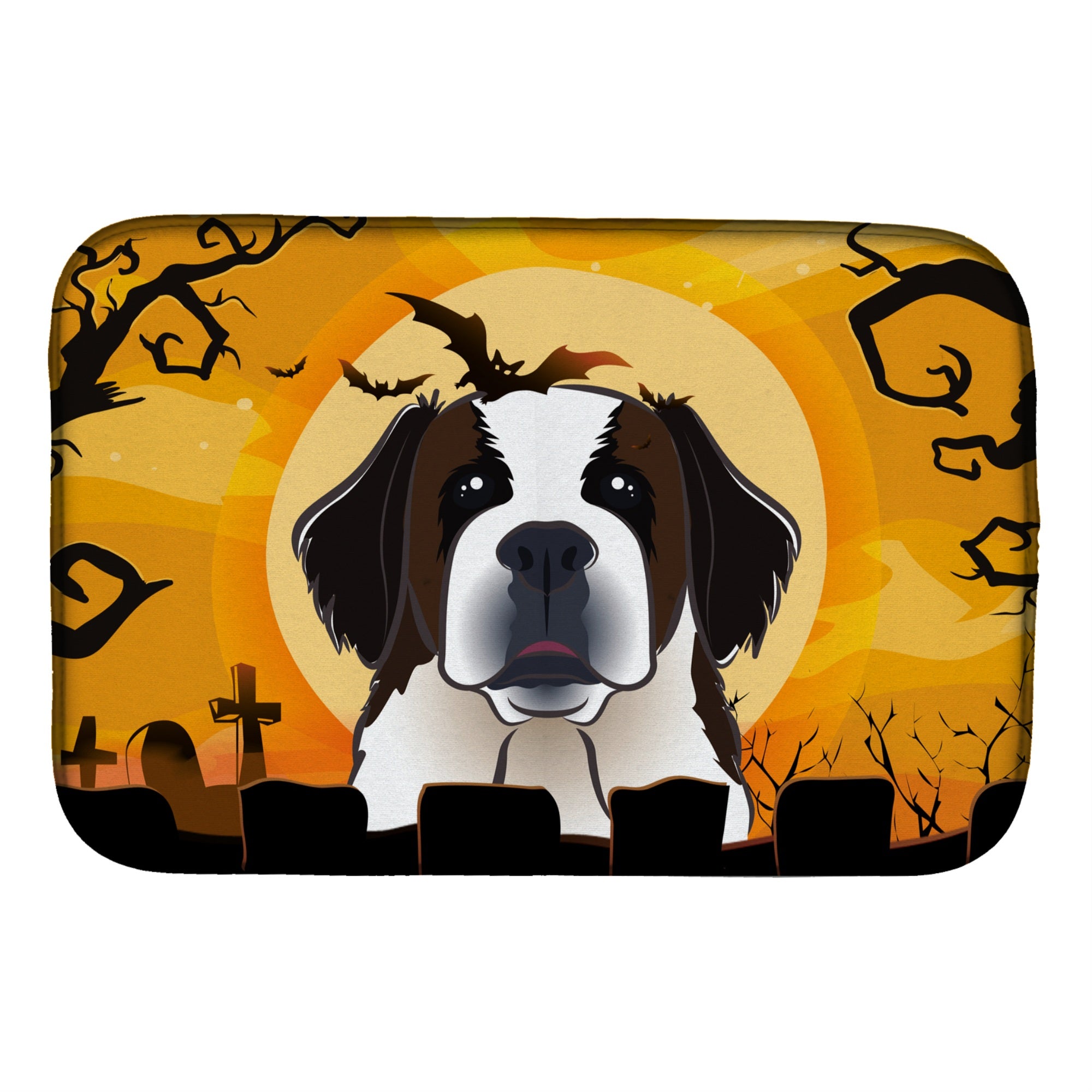 'Caroline'S Treasures Halloween Saint Bernard Dish Drying Mat, 14'''' X 21''''''
