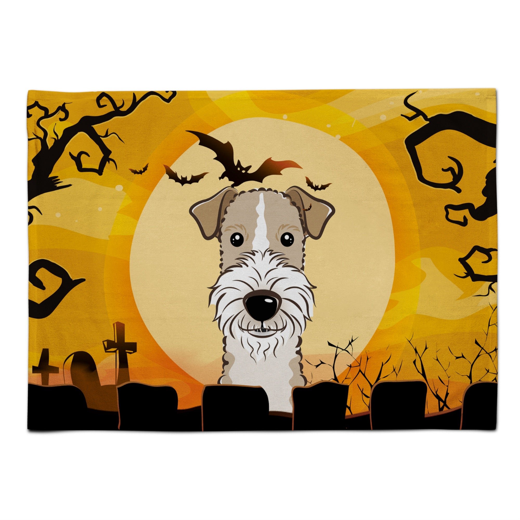'Caroline'S Treasures Bb1805Plmt Halloween Wire Haired Fox Terrier Fabric Placemat, Multicolor''