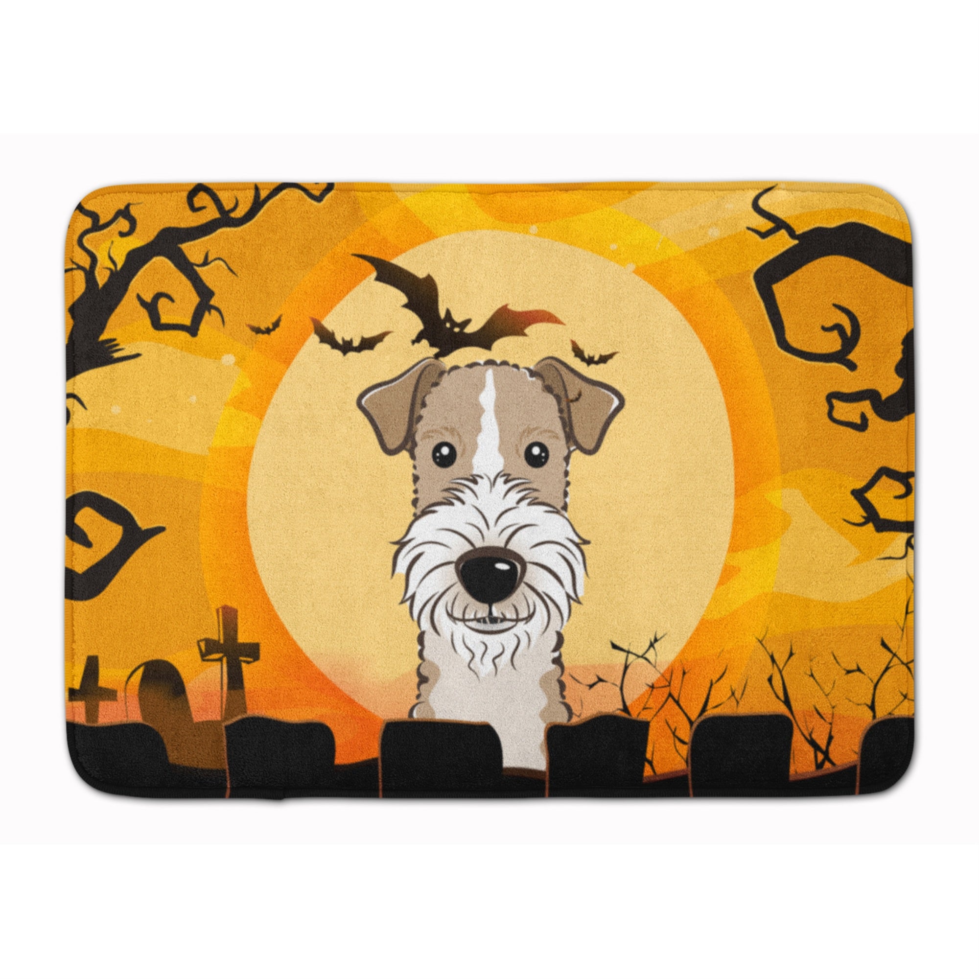 'Caroline'S Treasures Halloween Wire Haired Fox Terrier Floor Mat, 19'''' X 27'''', Multicolor''