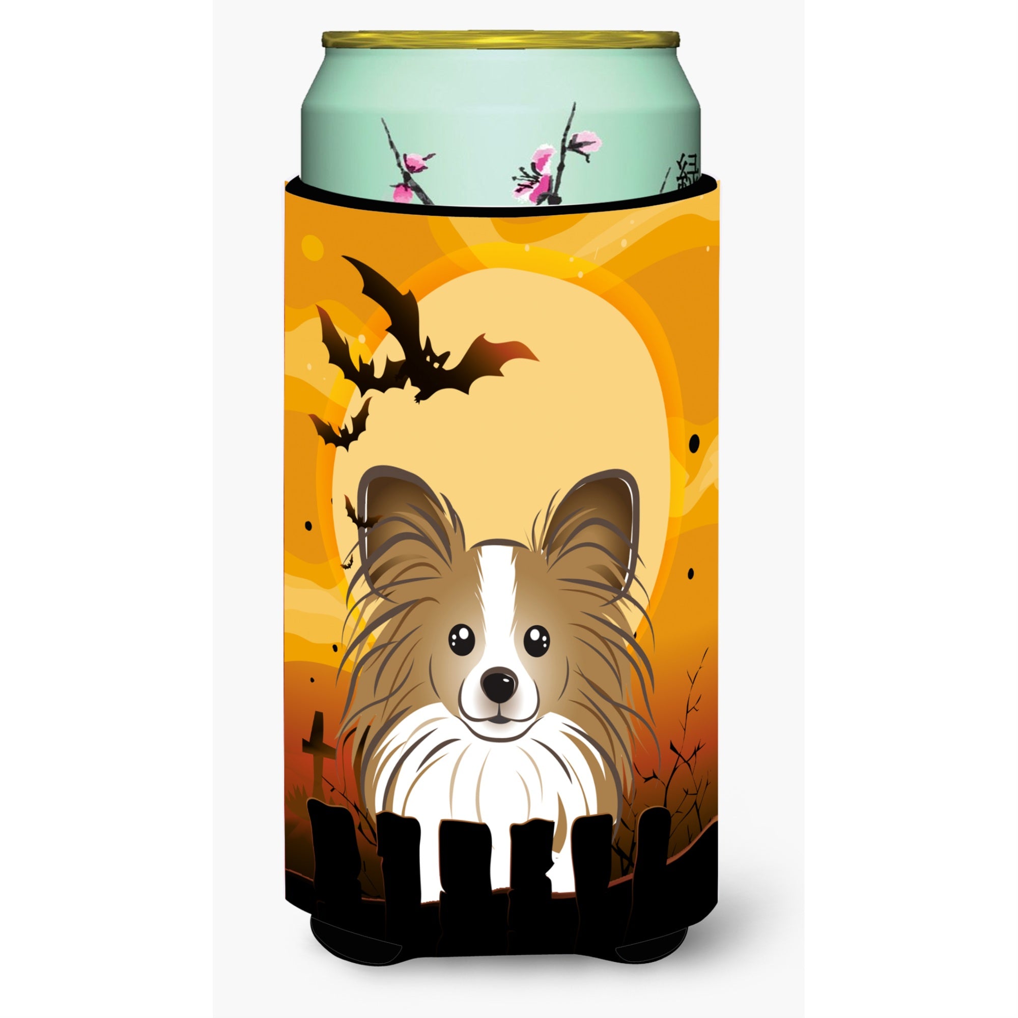 'Caroline'S Treasures Halloween Papillon Tall Boy Koozie Hugger, Multicolor''