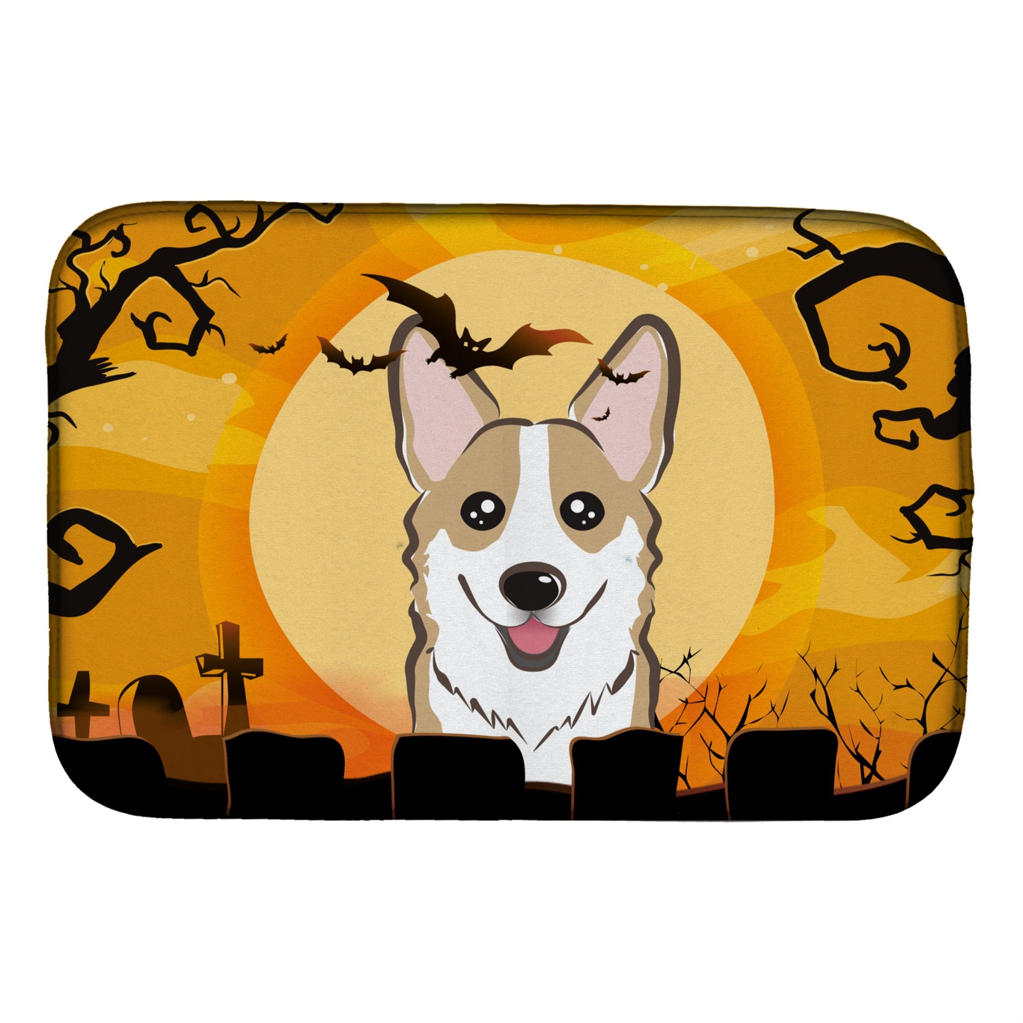'Caroline'S Treasures Halloween Sable Corgi Dish Drying Mat, 14'''' X 21''''''
