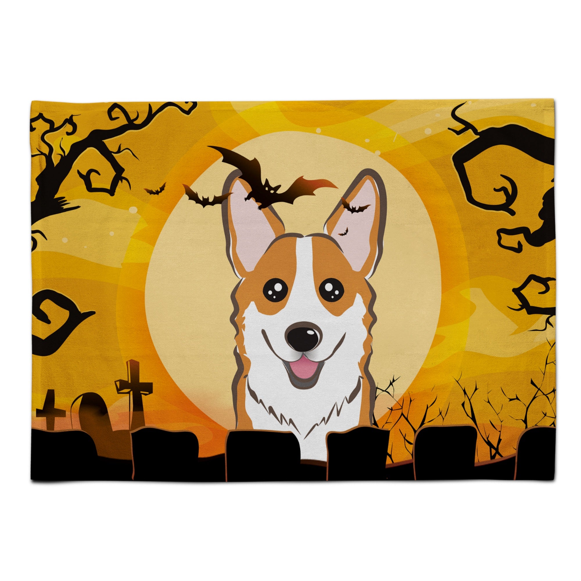 'Caroline'S Treasures Bb1812Plmt Halloween Red Corgi Fabric Placemat, Multicolor''
