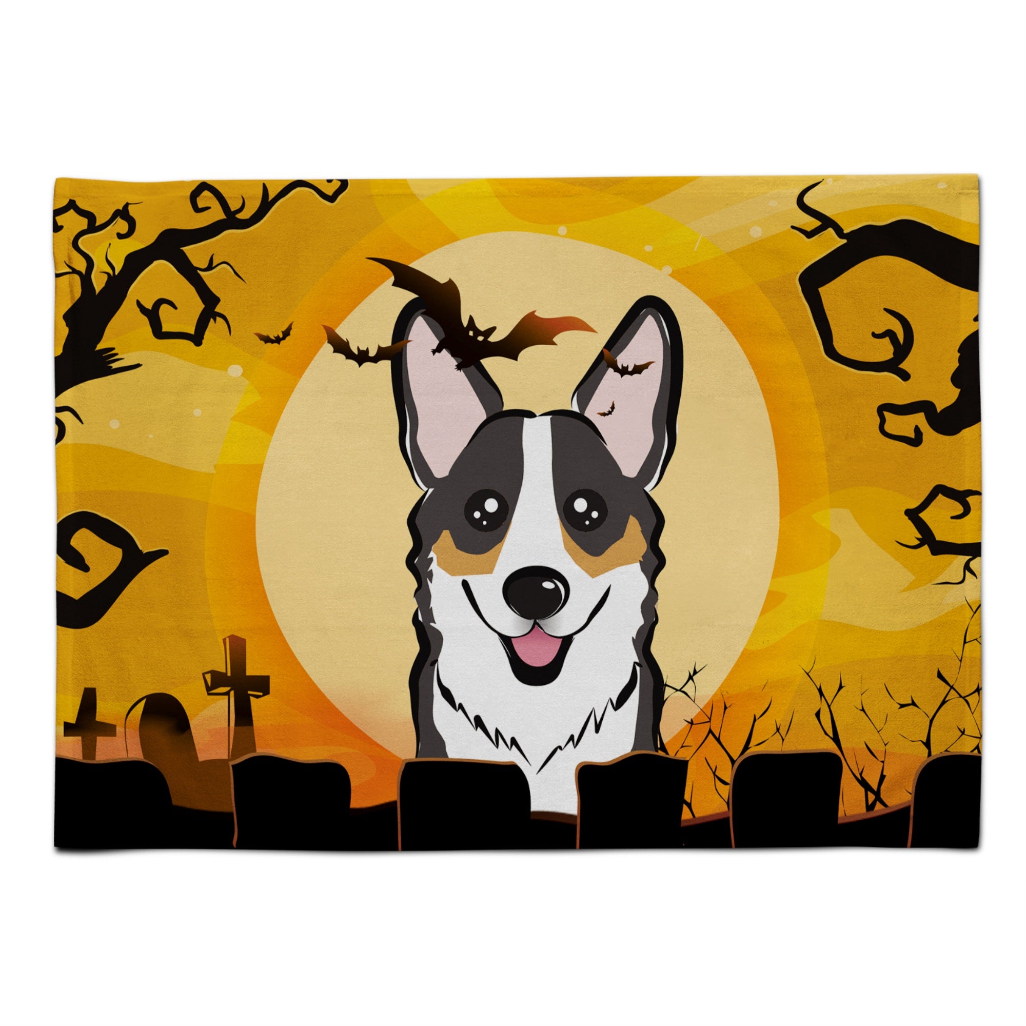 'Caroline'S Treasures Bb1813Plmt Halloween Tricolor Corgi Fabric Placemat, Multicolor''