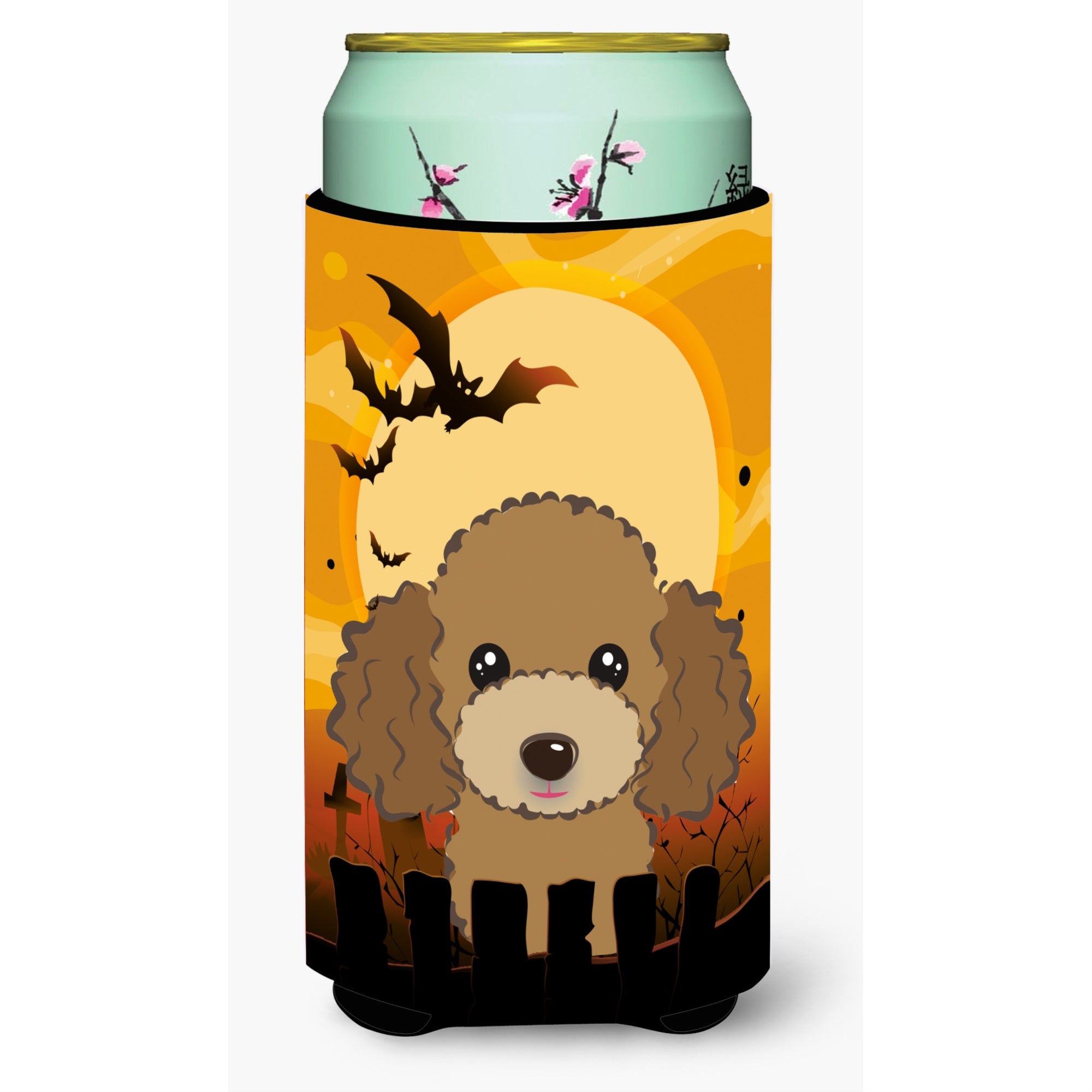 'Caroline'S Treasures Halloween Chocolate Brown Poodle Tall Boy Koozie Hugger, Multicolor''