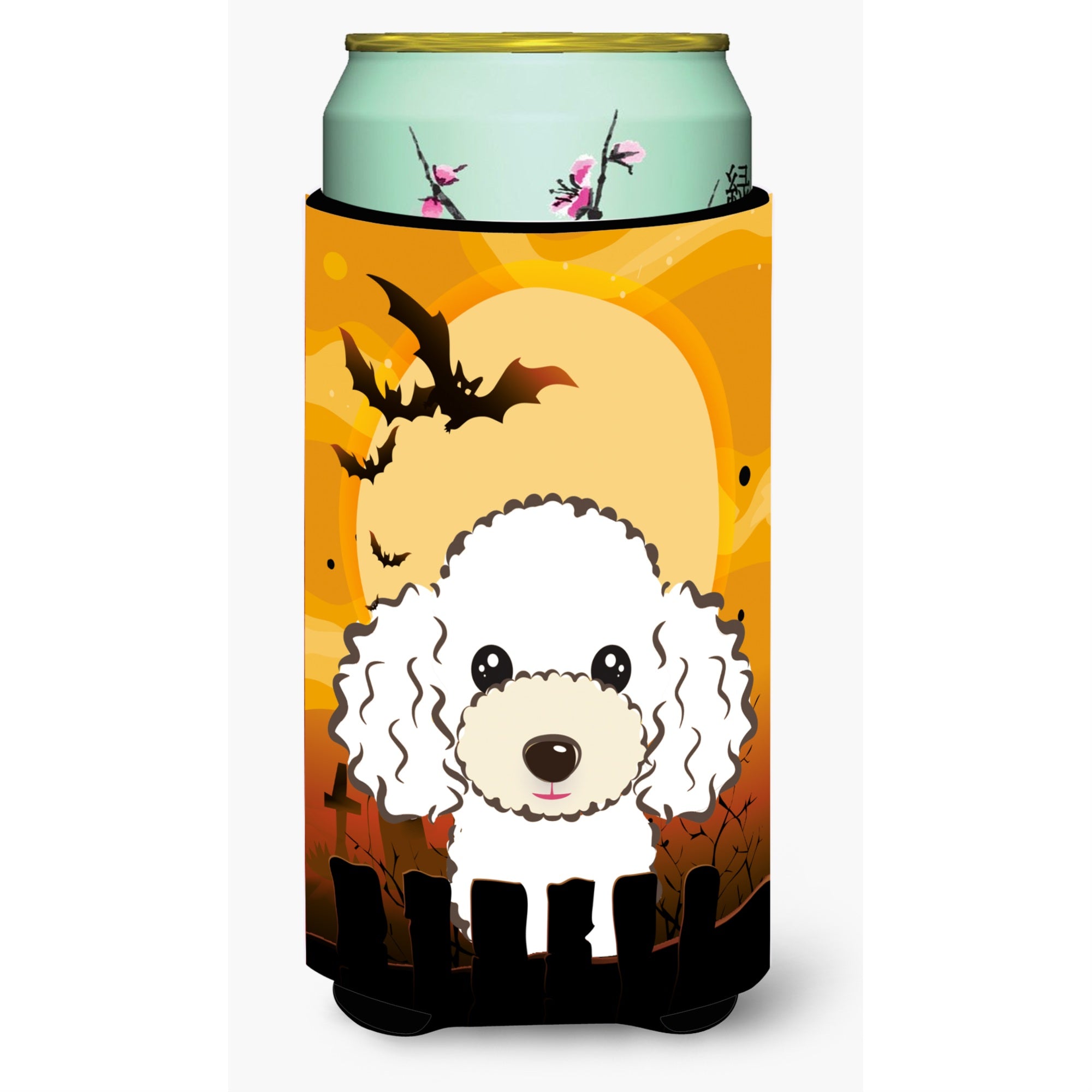 'Caroline'S Treasures Halloween White Poodle Tall Boy Koozie Hugger, Multicolor''