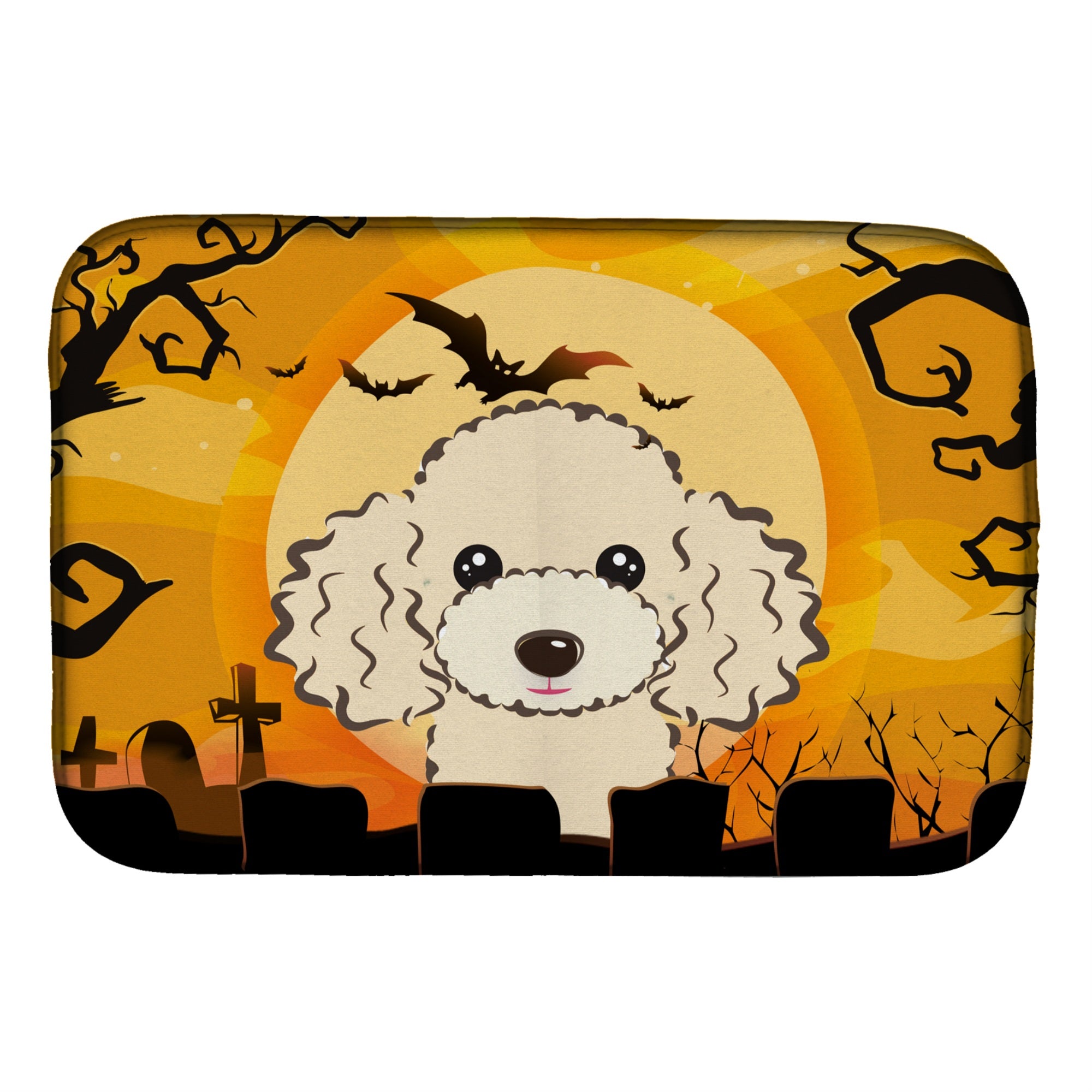 'Caroline'S Treasures Halloween Buff Poodle Dish Drying Mat, 14'''' X 21''''''