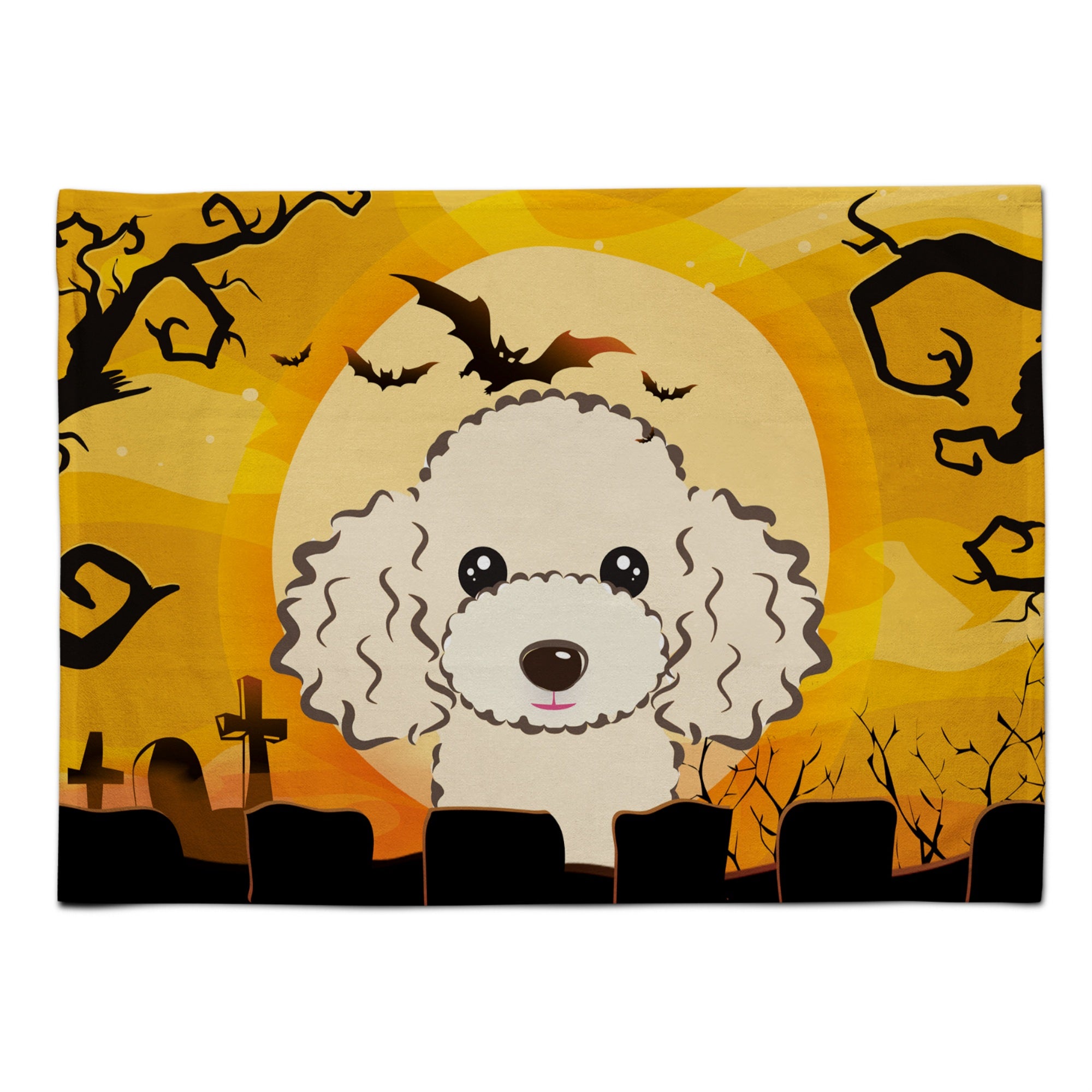 'Caroline'S Treasures Bb1816Plmt Halloween Buff Poodle Fabric Placemat, Multicolor''