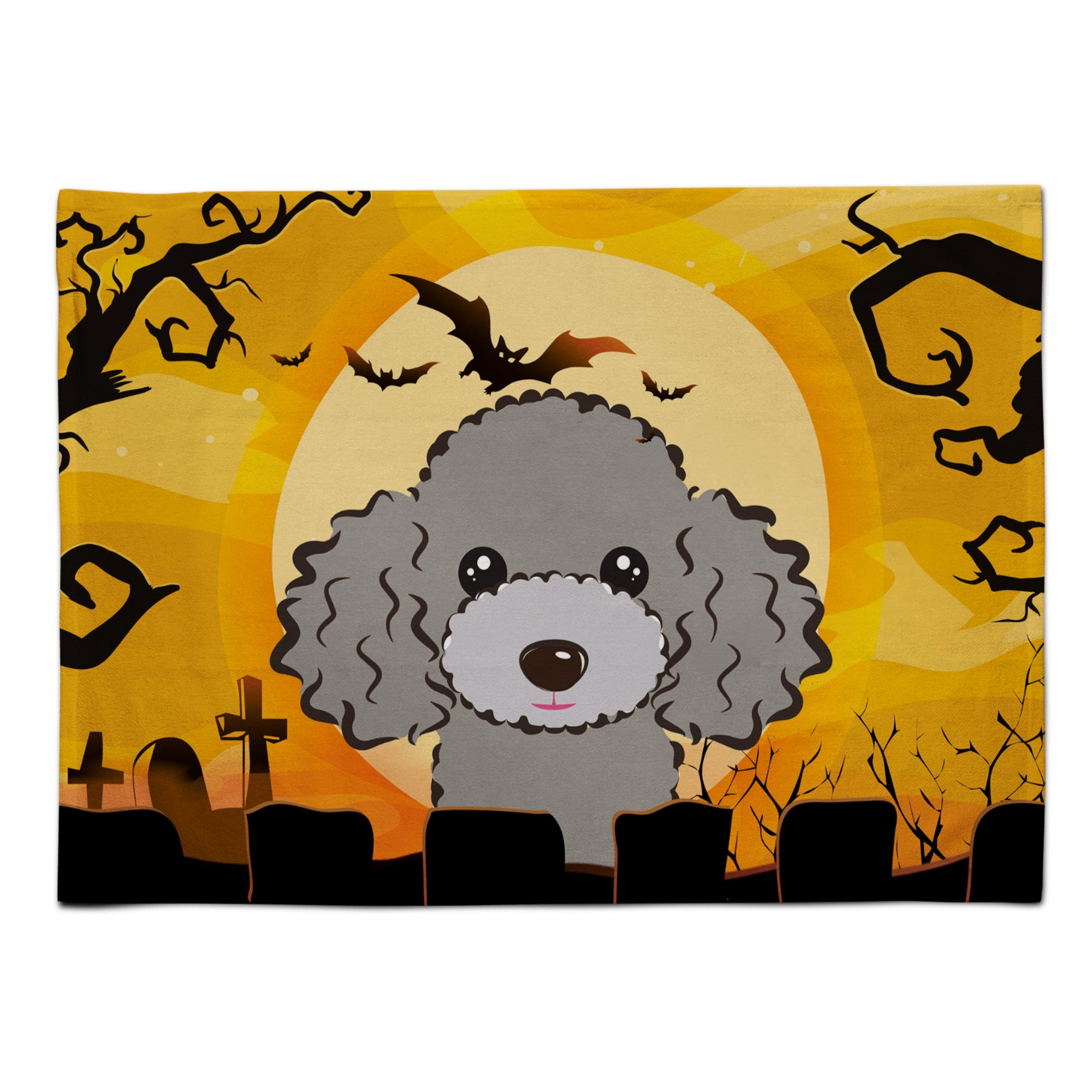'Caroline'S Treasures Bb1817Plmt Halloween Silver Gray Poodle Fabric Placemat, Multicolor''