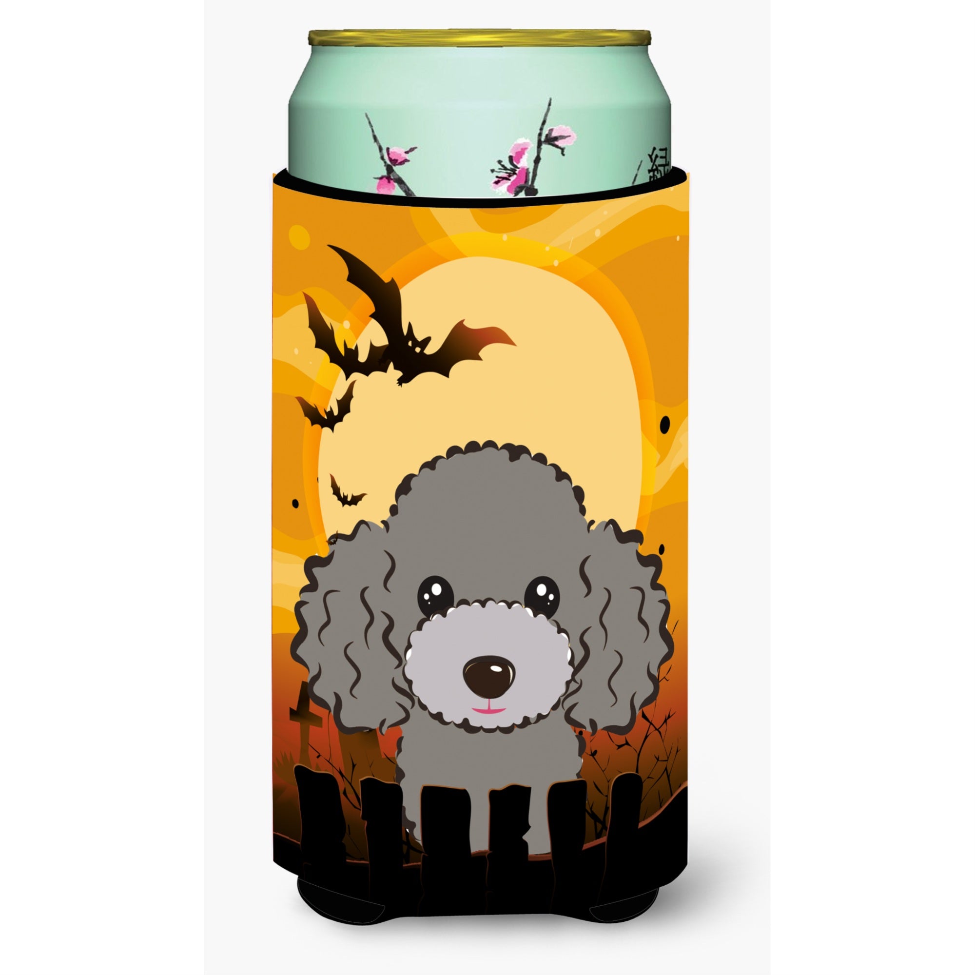 'Caroline'S Treasures Halloween Silver Gray Poodle Tall Boy Koozie Hugger, Multicolor''