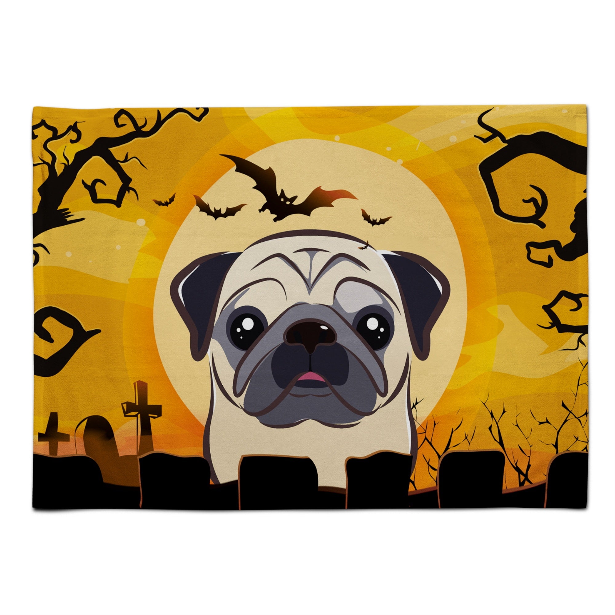 'Caroline'S Treasures Bb1820Plmt Halloween Fawn Pug Fabric Placemat, Multicolor''