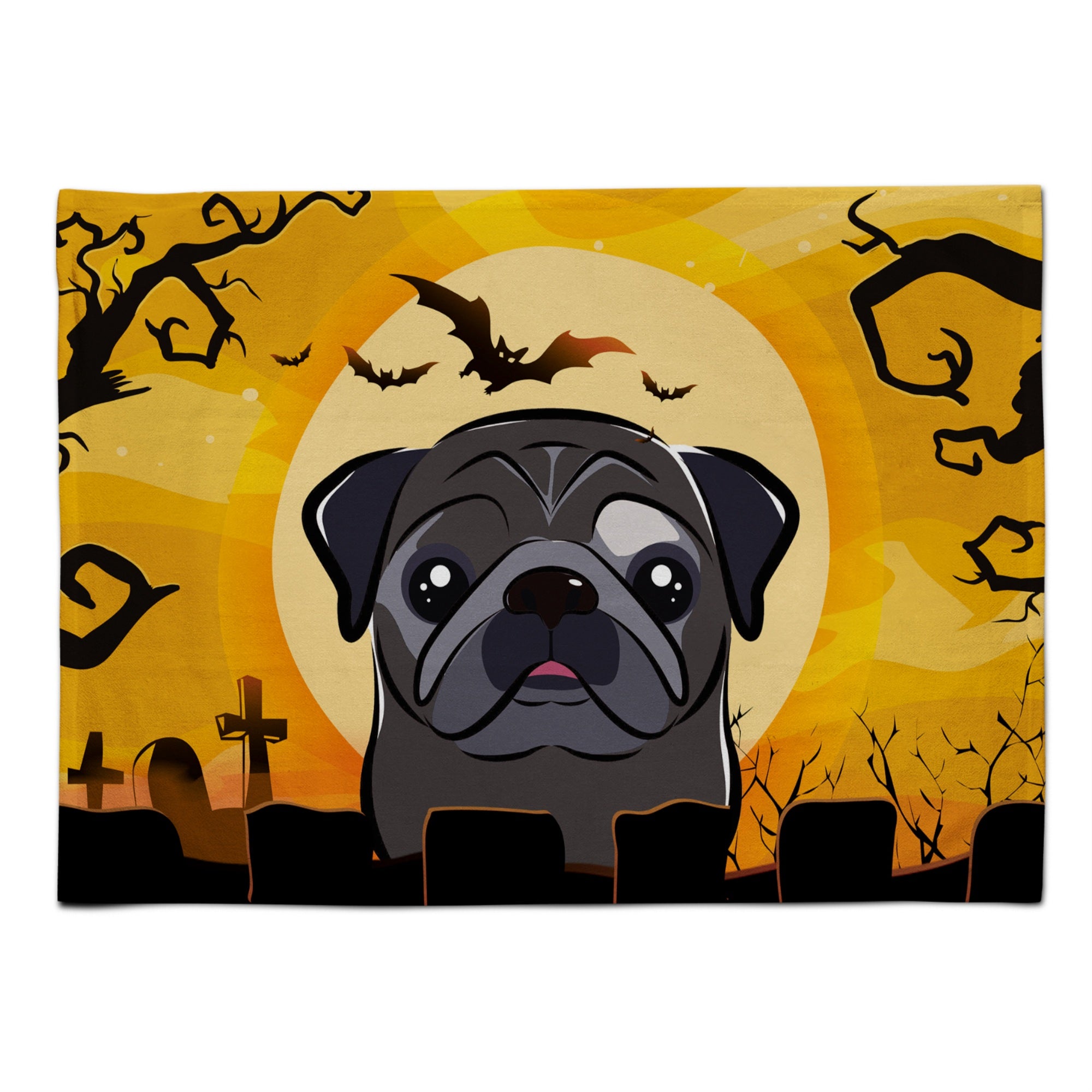 'Caroline'S Treasures Bb1821Plmt Halloween Black Pug Fabric Placemat, Multicolor''