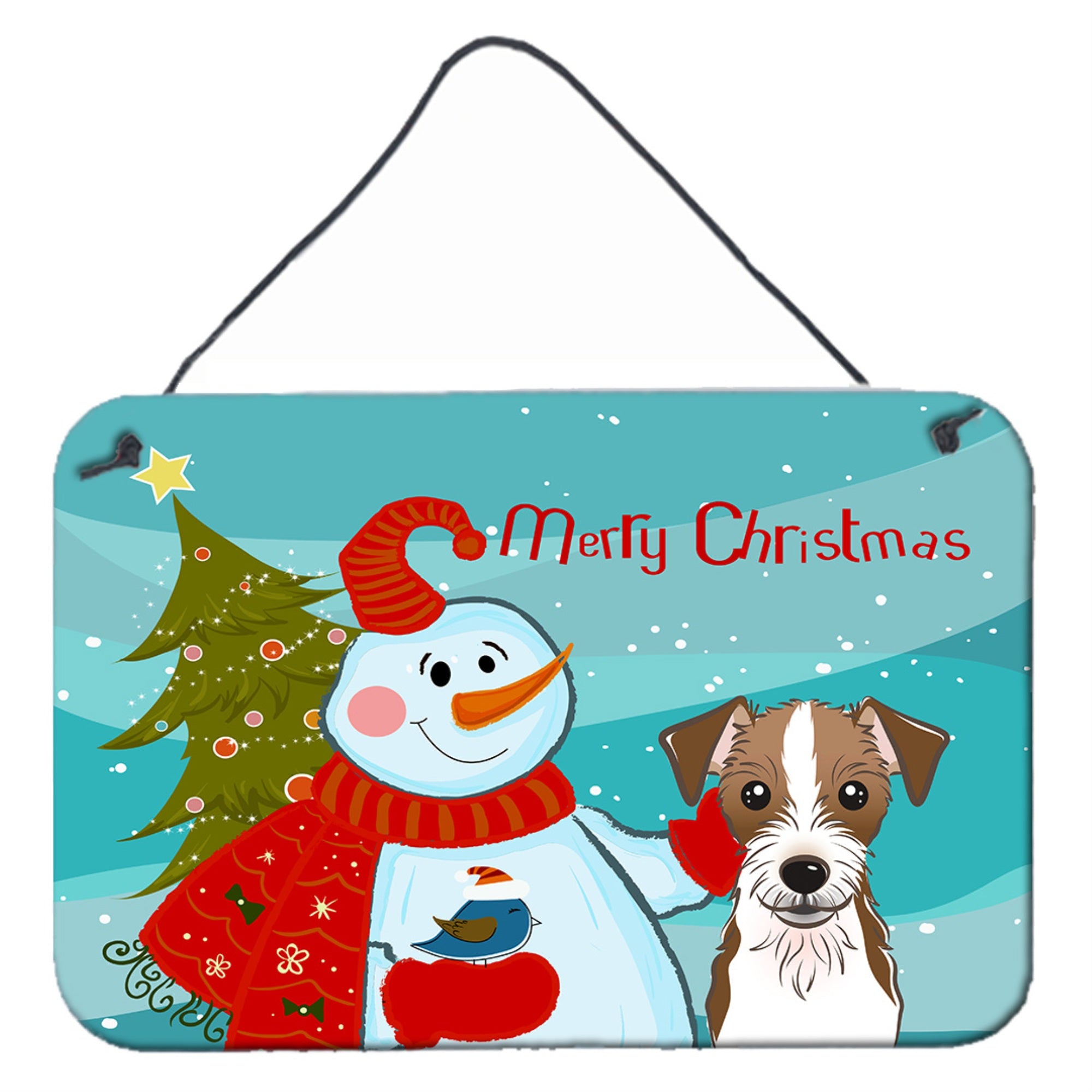 'Caroline'S Treasures Snowman With Jack Russell Terrier Wall Or Door Hanging Prints Bb1822Ds812, 8Hx12W, Multicolor''