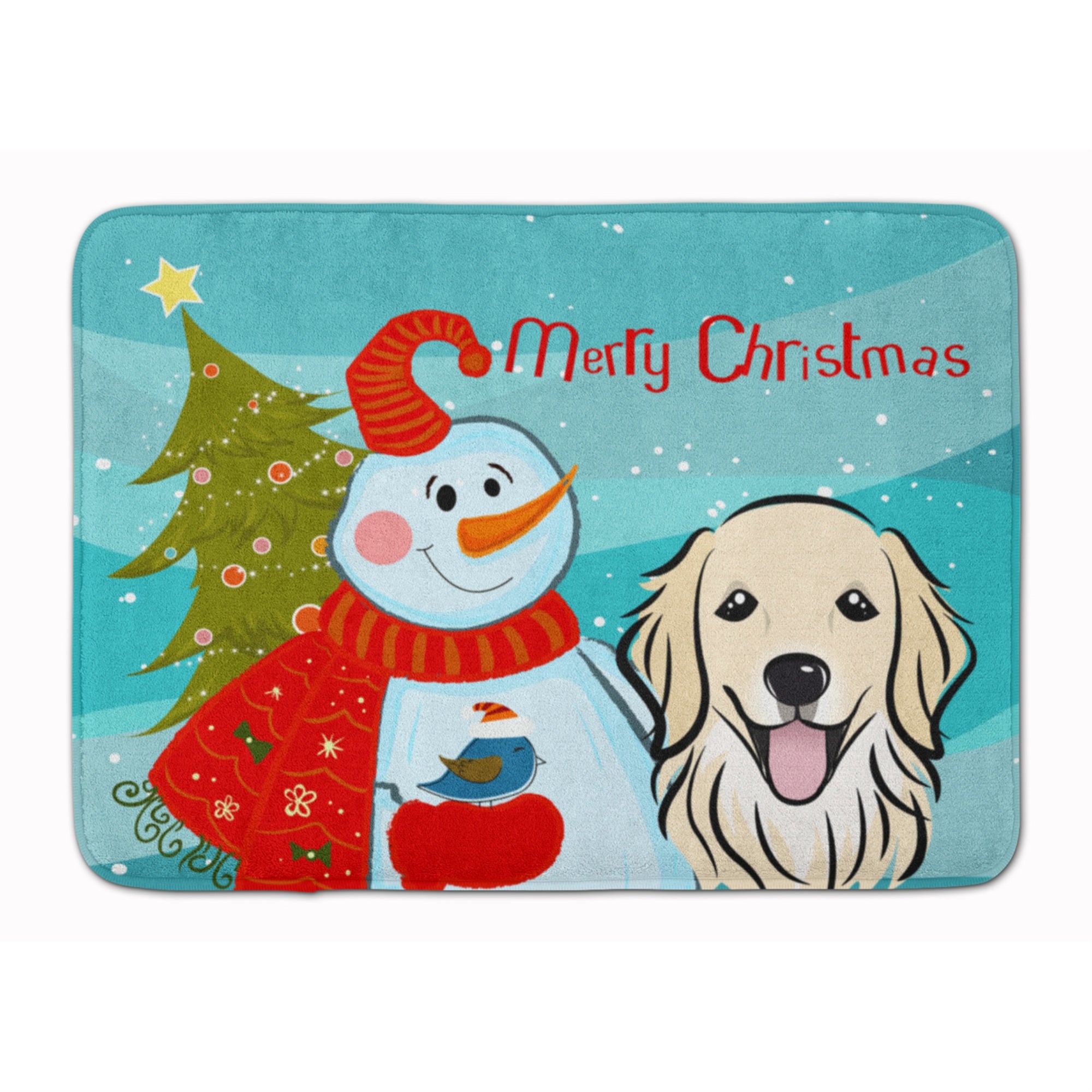 'Caroline'S Treasures Snowman With Golden Retriever Floor Mat, 19'''' X 27'''', Multicolor''