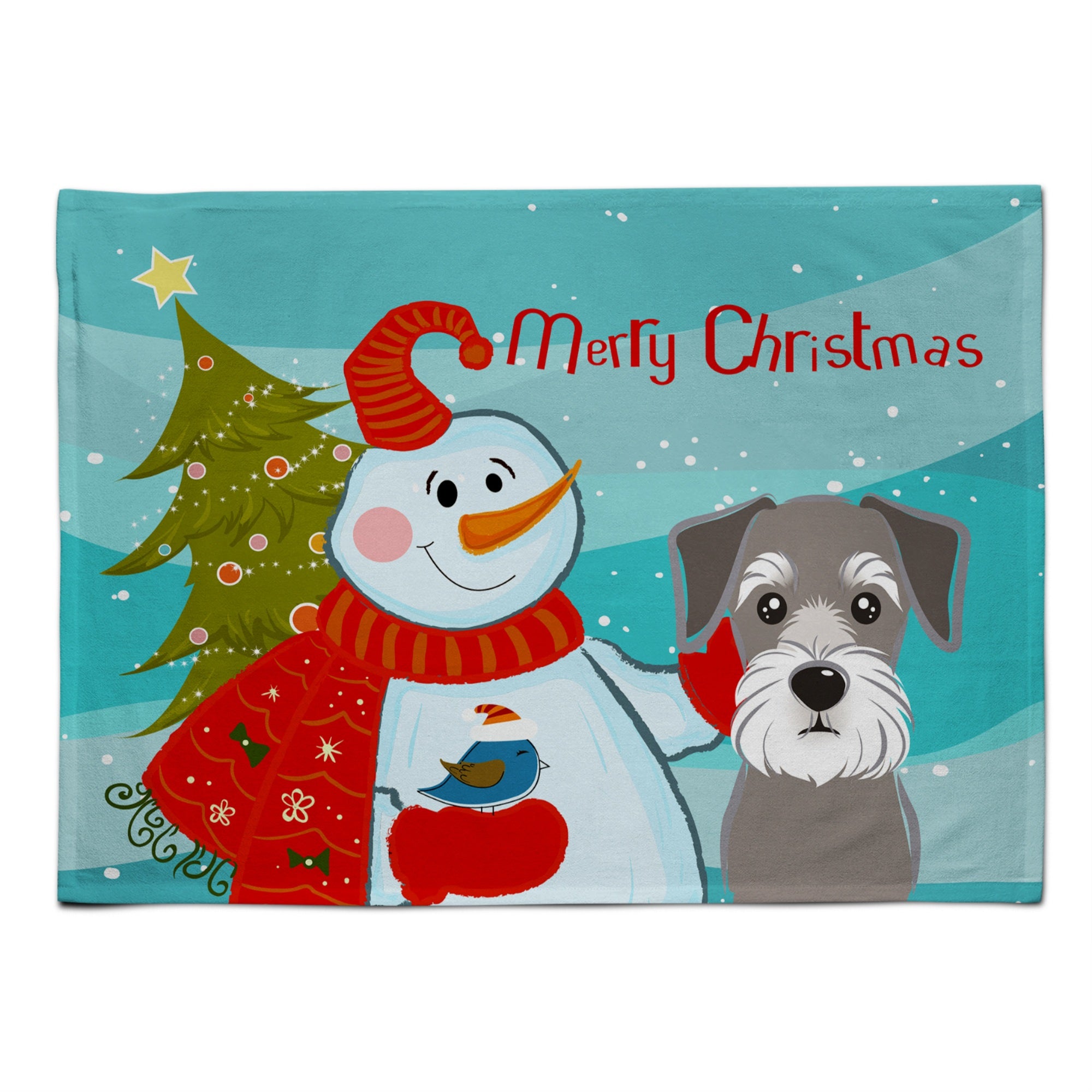 'Caroline'S Treasures Bb1826Plmt Snowman With Schnauzer Fabric Placemat, Multicolor''