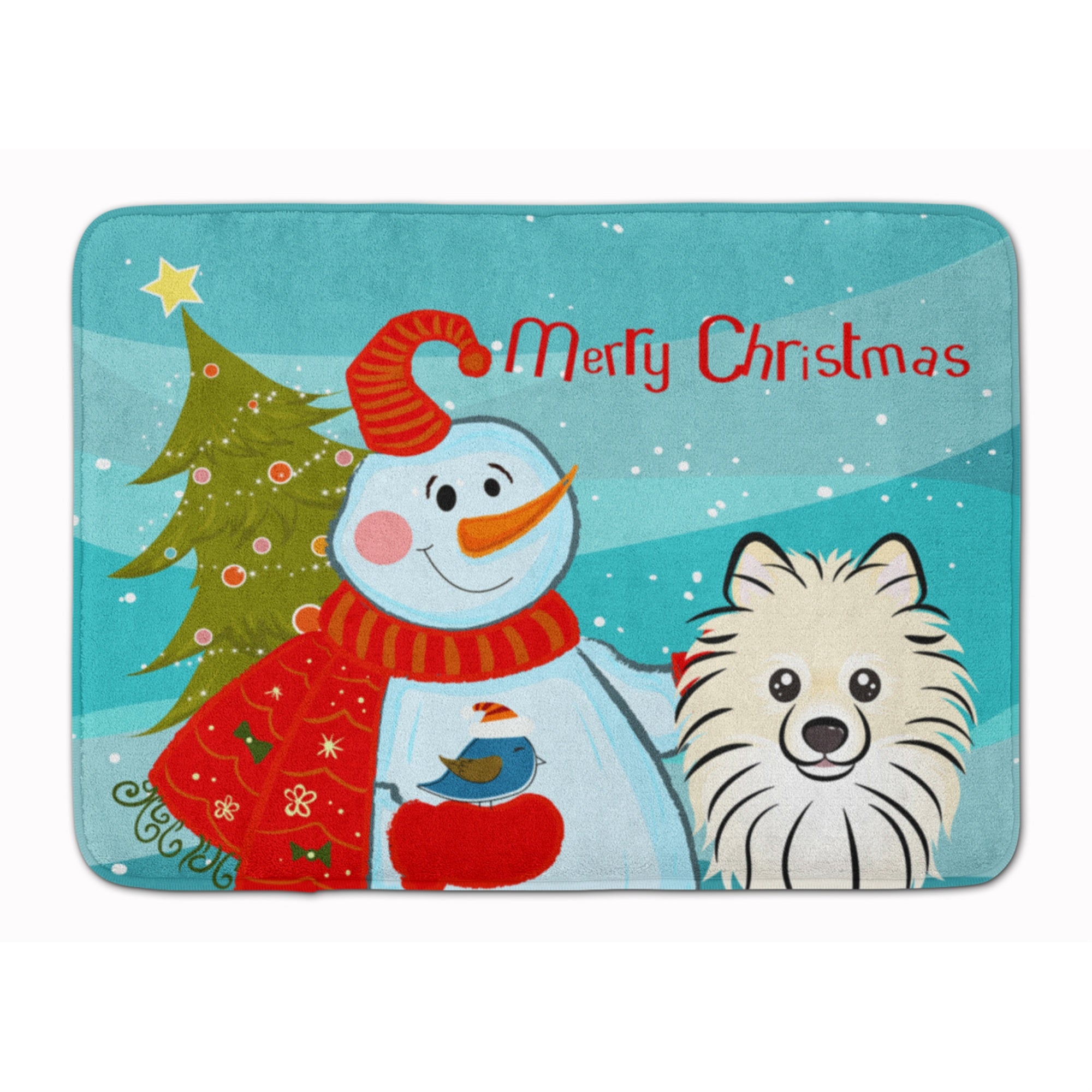 'Caroline'S Treasures Snowman With Pomeranian Floor Mat, 19'''' X 27'''', Multicolor''