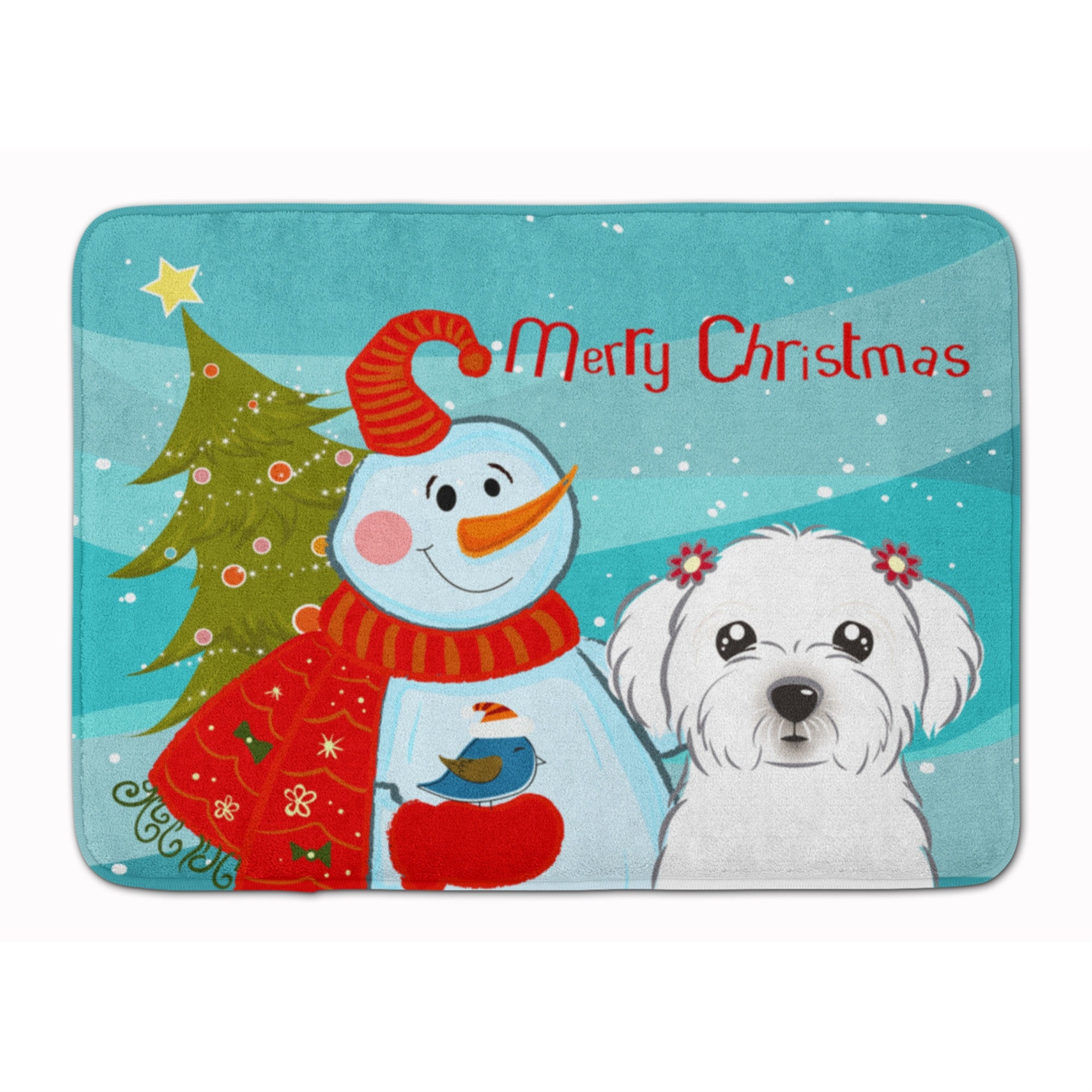 'Caroline'S Treasures Snowman With Maltese Floor Mat, 19'''' X 27'''', Multicolor''