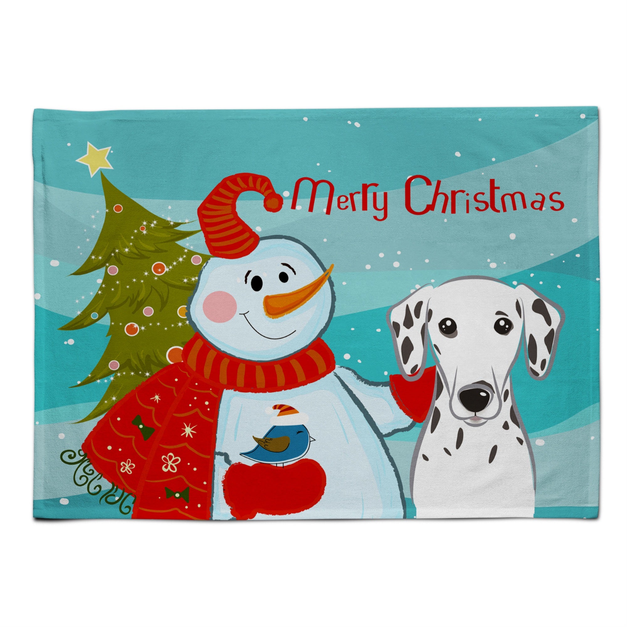 'Caroline'S Treasures Bb1830Plmt Snowman With Dalmatian Fabric Placemat, Multicolor''