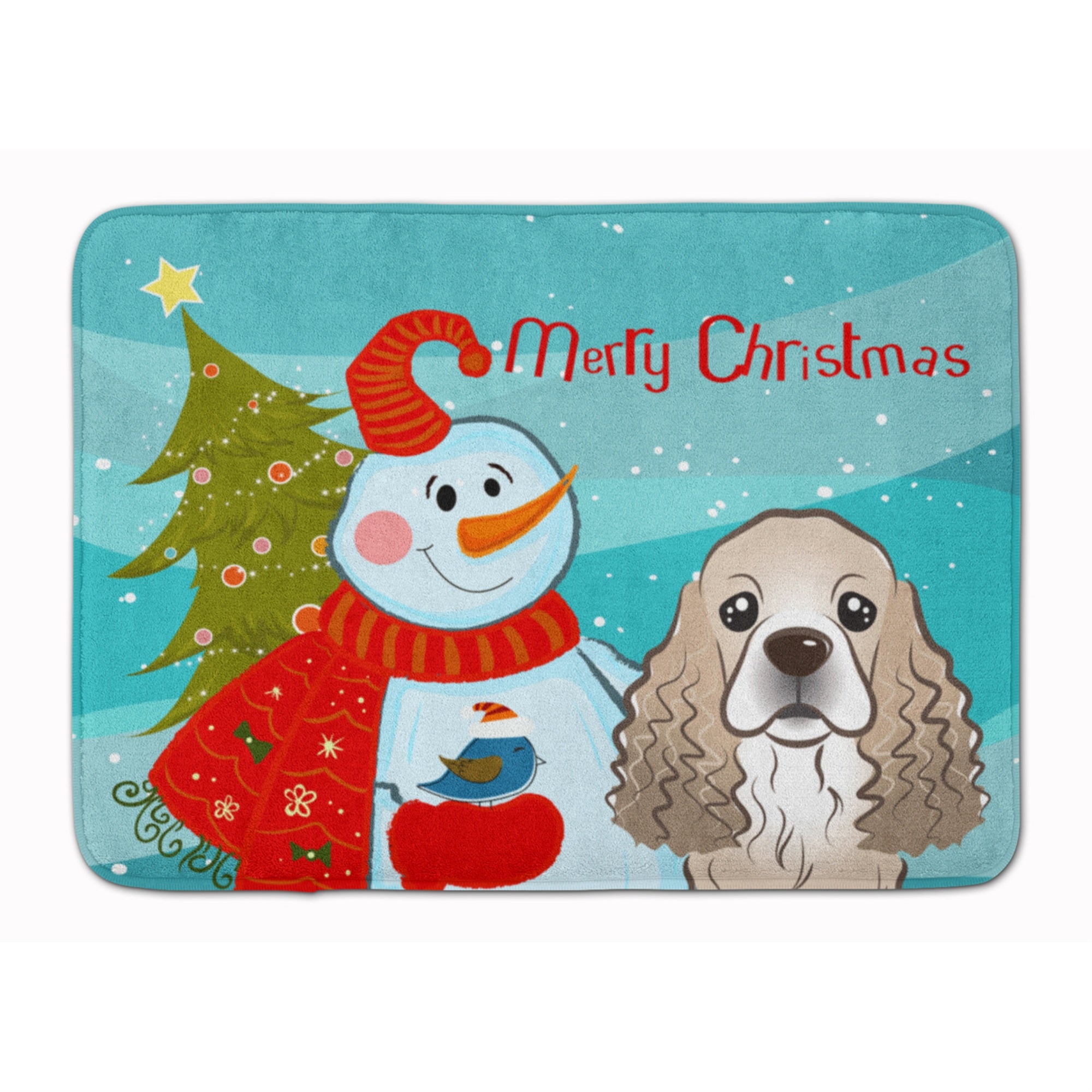 'Caroline'S Treasures Snowman With Cocker Spaniel Floor Mat, 19'''' X 27'''', Multicolor''