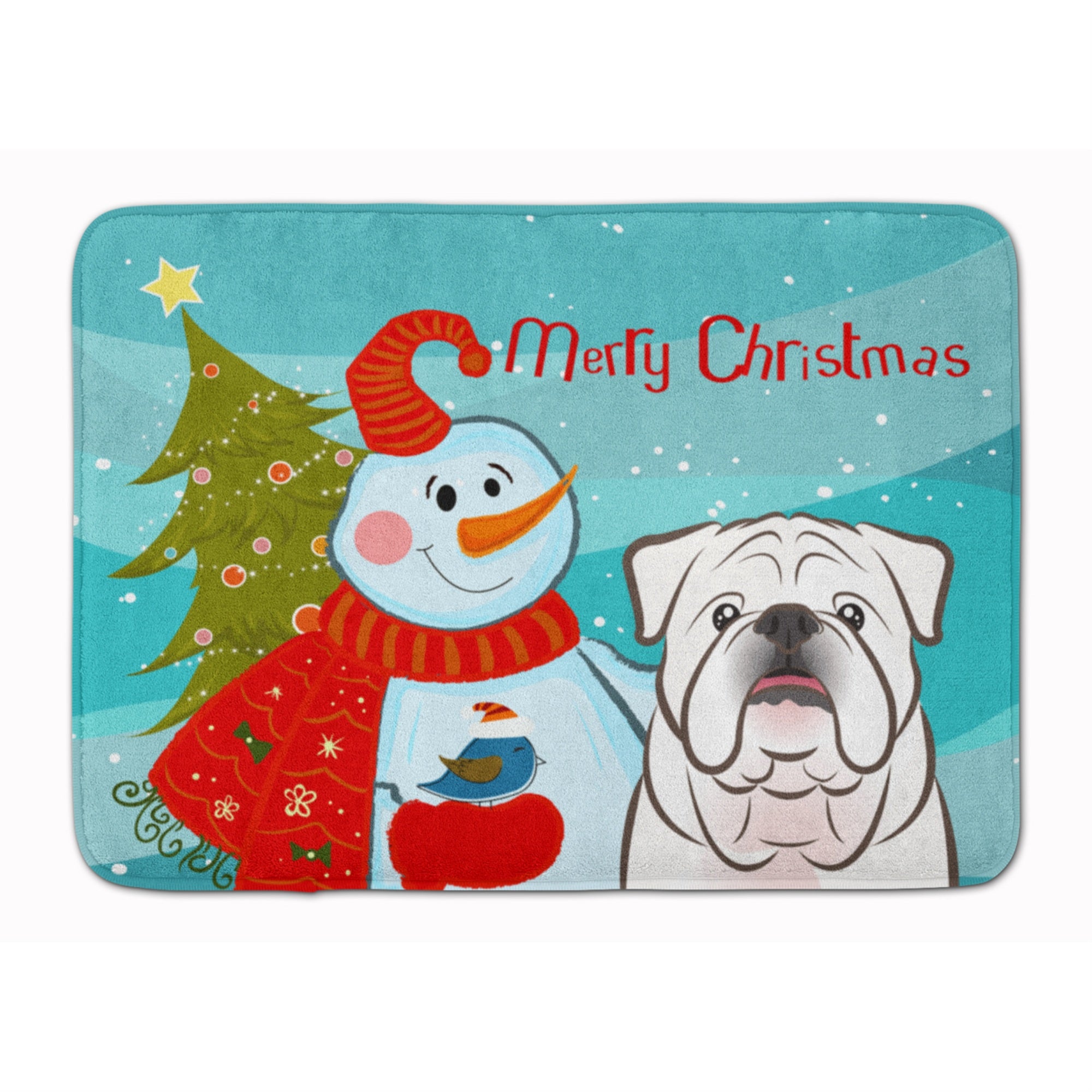 'Caroline'S Treasures Snowman With White English Bulldog Floor Mat, 19'''' X 27'''', Multicolor''