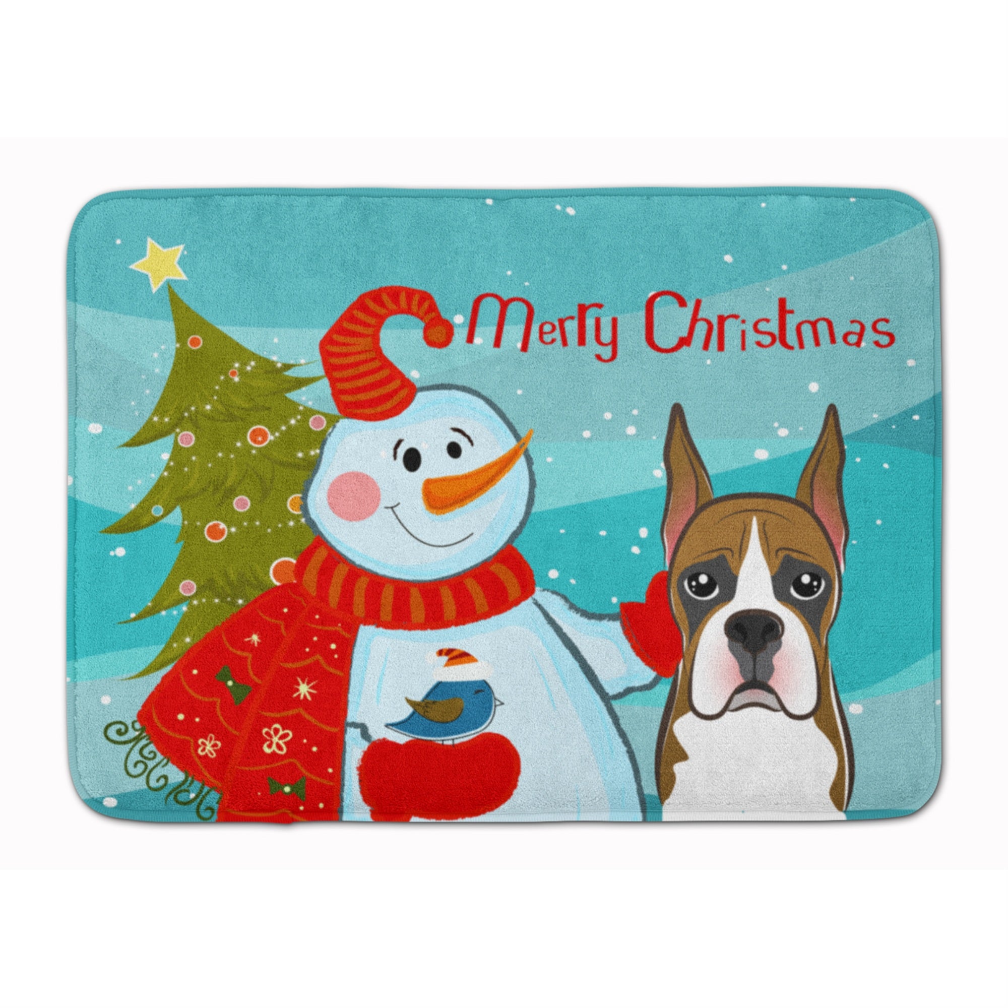 'Caroline'S Treasures Snowman With Boxer Floor Mat, 19'''' X 27'''', Multicolor''