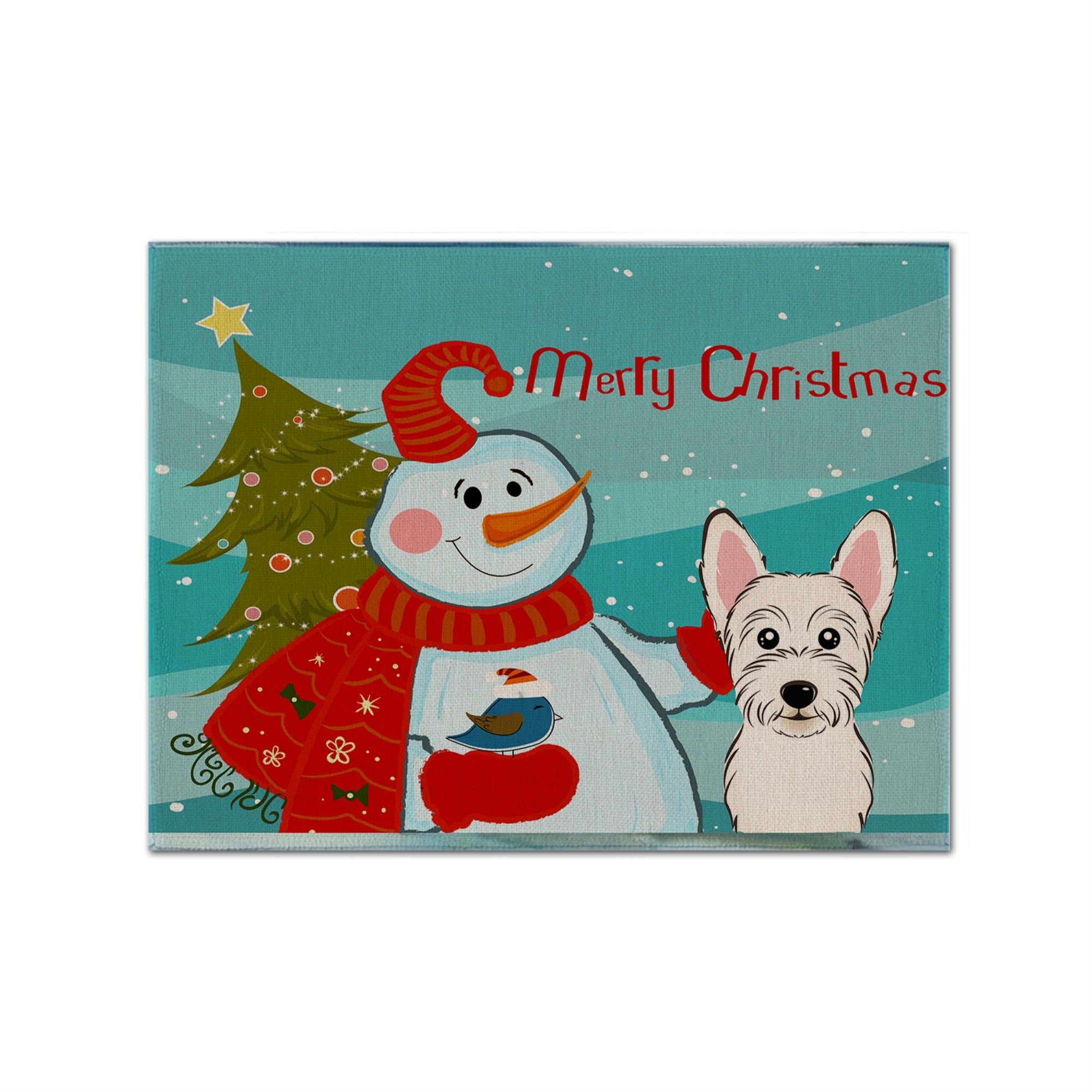 'Caroline'S Treasures Bb1846Plmt Snowman With Westie Fabric Placemat, Multicolor''