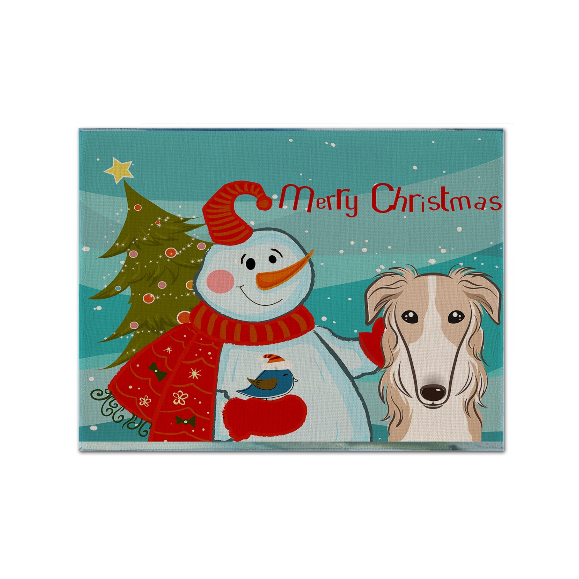 'Caroline'S Treasures Bb1848Plmt Snowman With Borzoi Fabric Placemat, Multicolor''