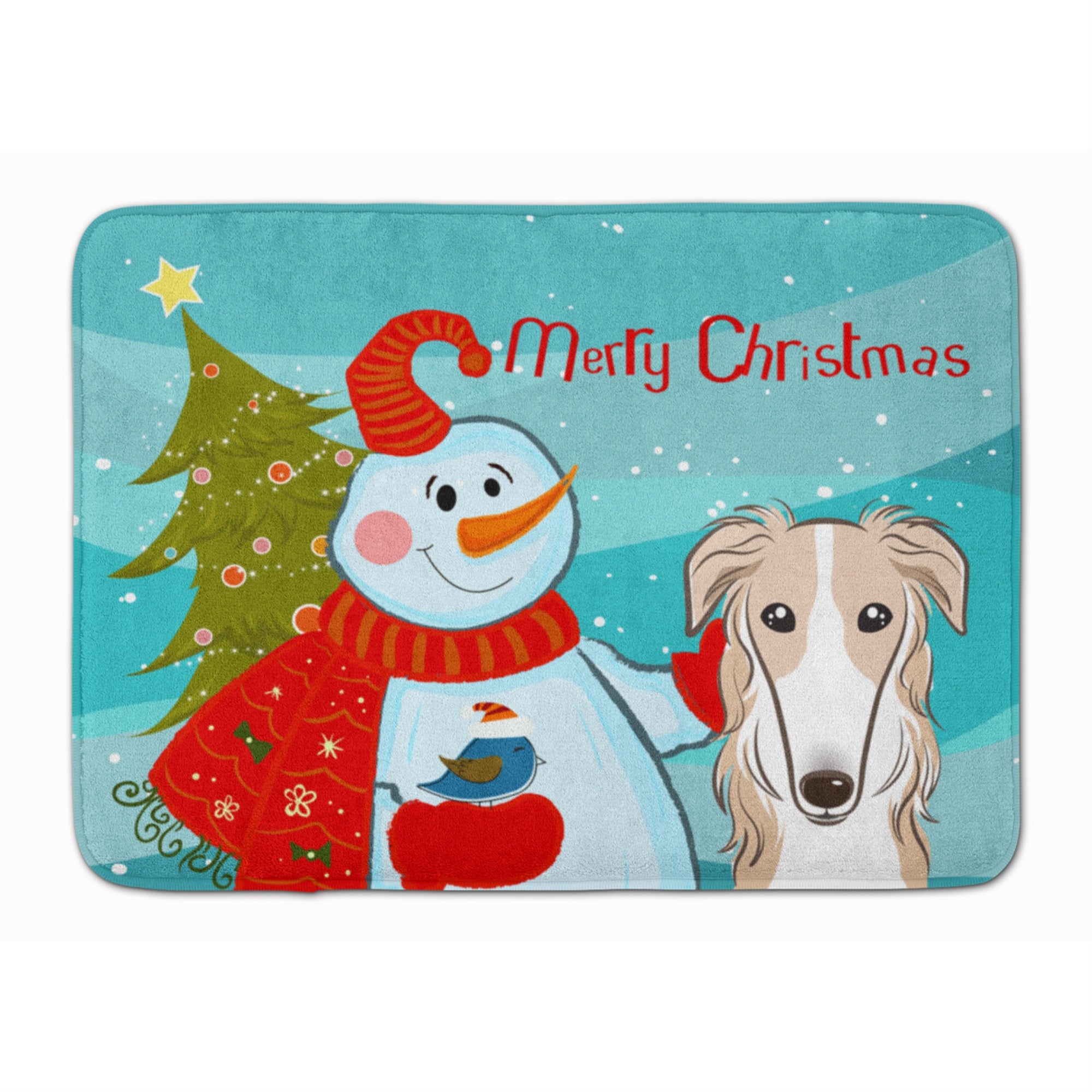 'Caroline'S Treasures Snowman With Borzoi Floor Mat, 19'''' X 27'''', Multicolor''