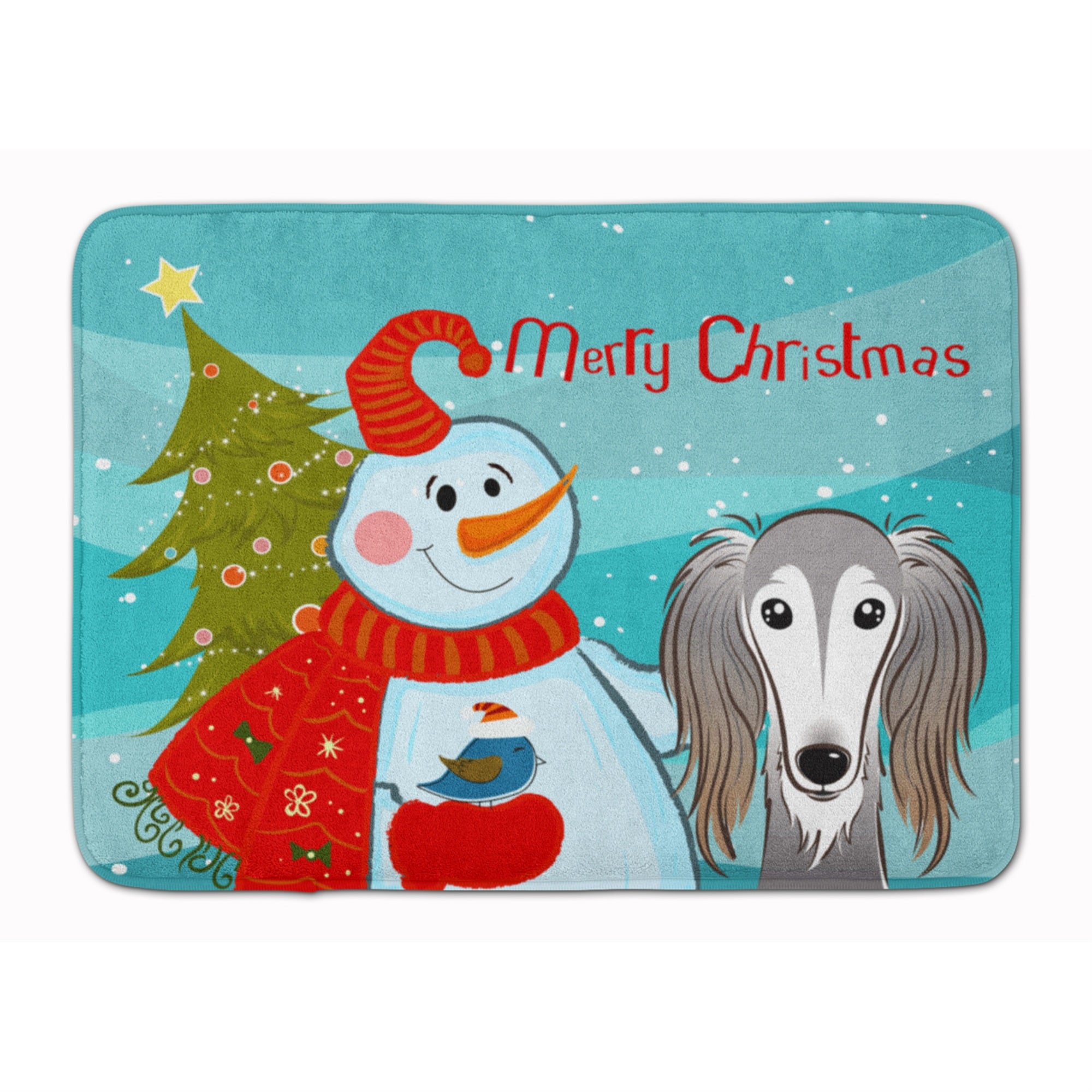 'Caroline'S Treasures Snowman With Saluki Floor Mat, 19'''' X 27'''', Multicolor''