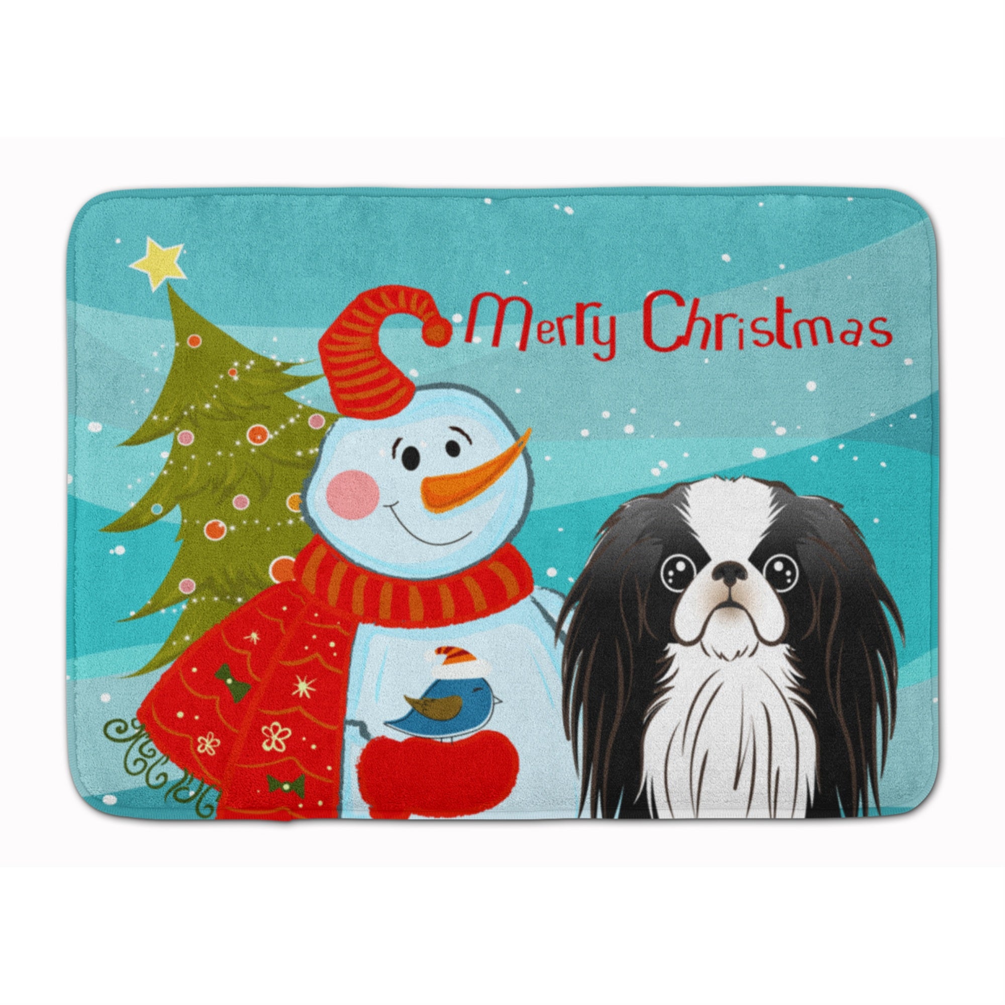 'Caroline'S Treasures Snowman With Japanese Chin Floor Mat, 19'''' X 27'''', Multicolor''