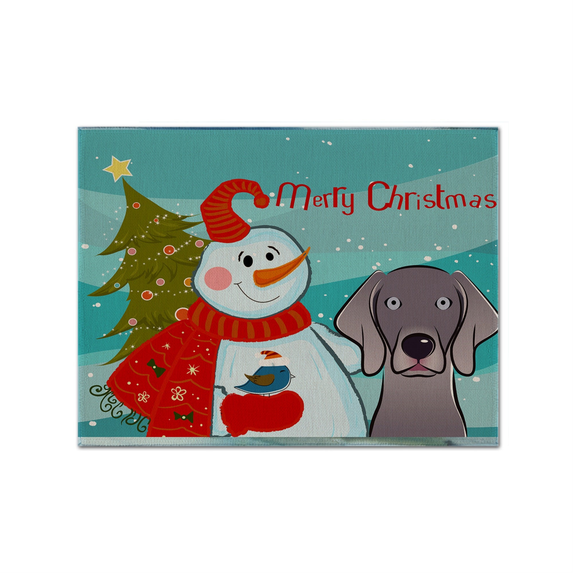 'Caroline'S Treasures Bb1851Plmt Snowman With Weimaraner Fabric Placemat, Multicolor''
