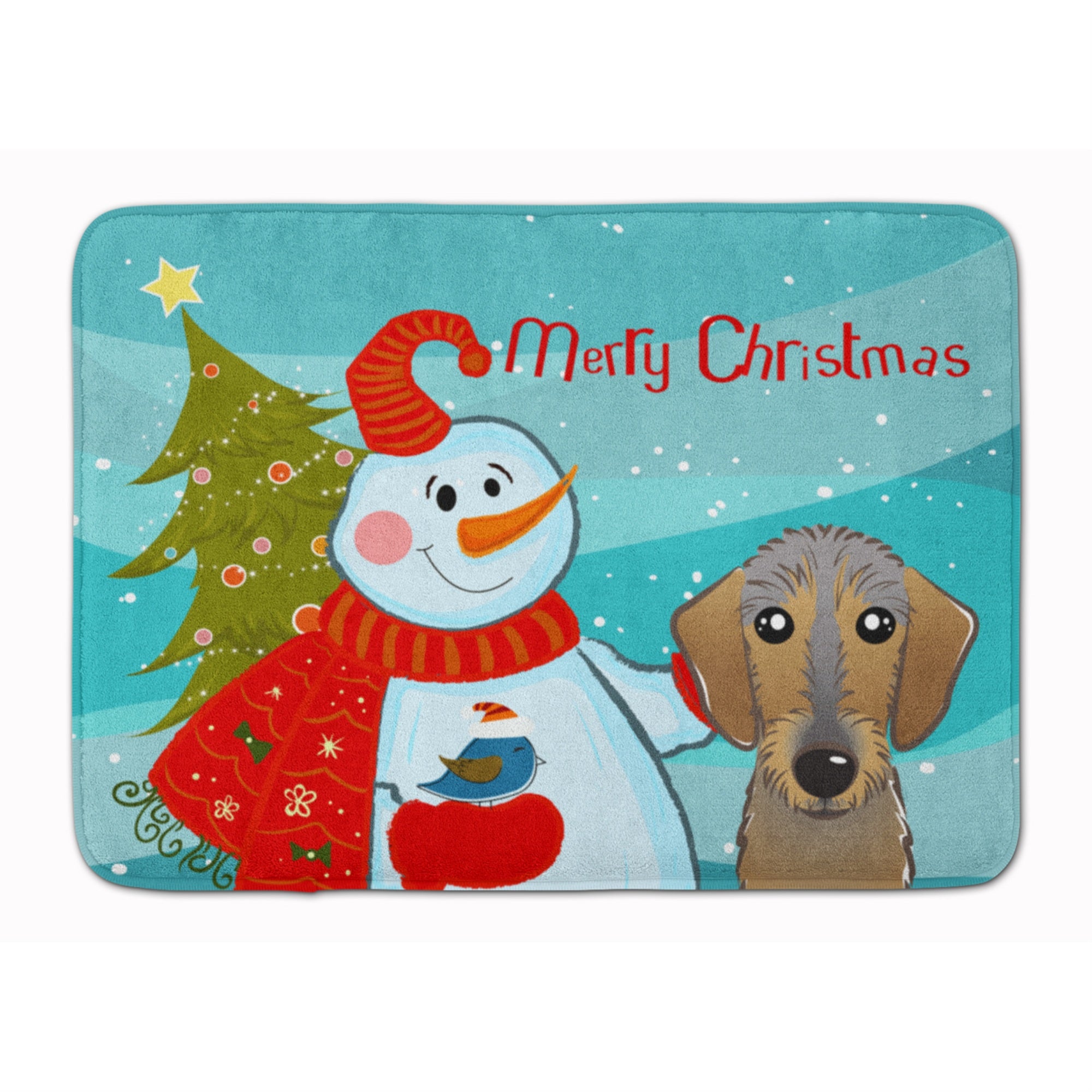 'Caroline'S Treasures Snowman With Wirehaired Dachshund Floor Mat, 19'''' X 27'''', Multicolor''