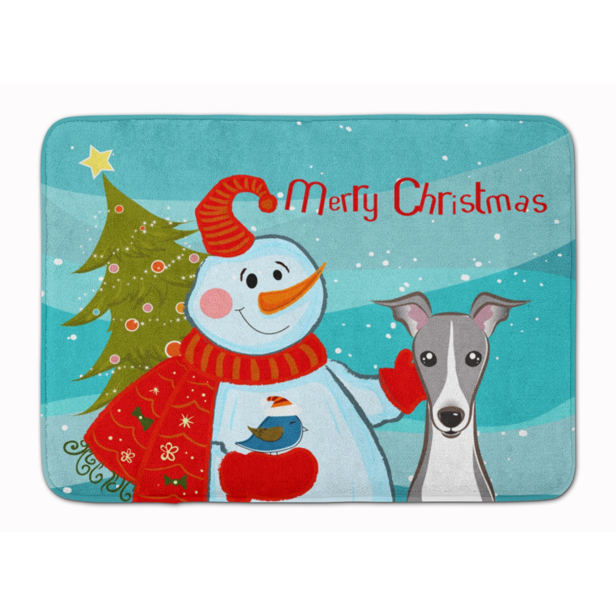 'Caroline'S Treasures Snowman With Italian Greyhound Floor Mat, 19'''' X 27'''', Multicolor''
