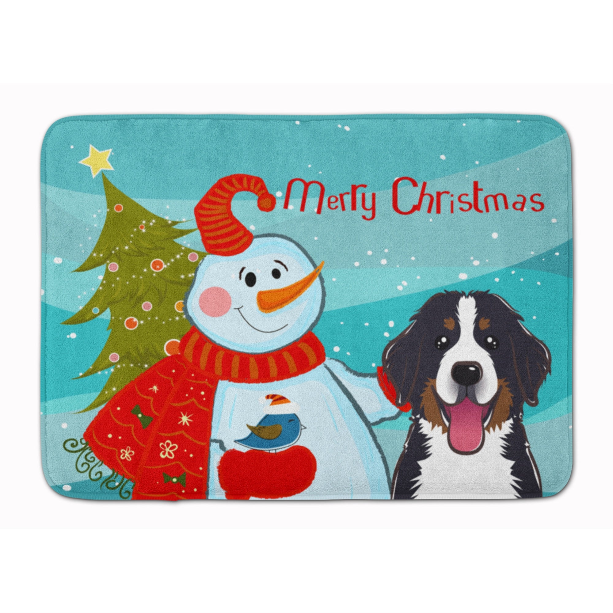 'Caroline'S Treasures Snowman With Bernese Mountain Dog Floor Mat, 19'''' X 27'''', Multicolor''