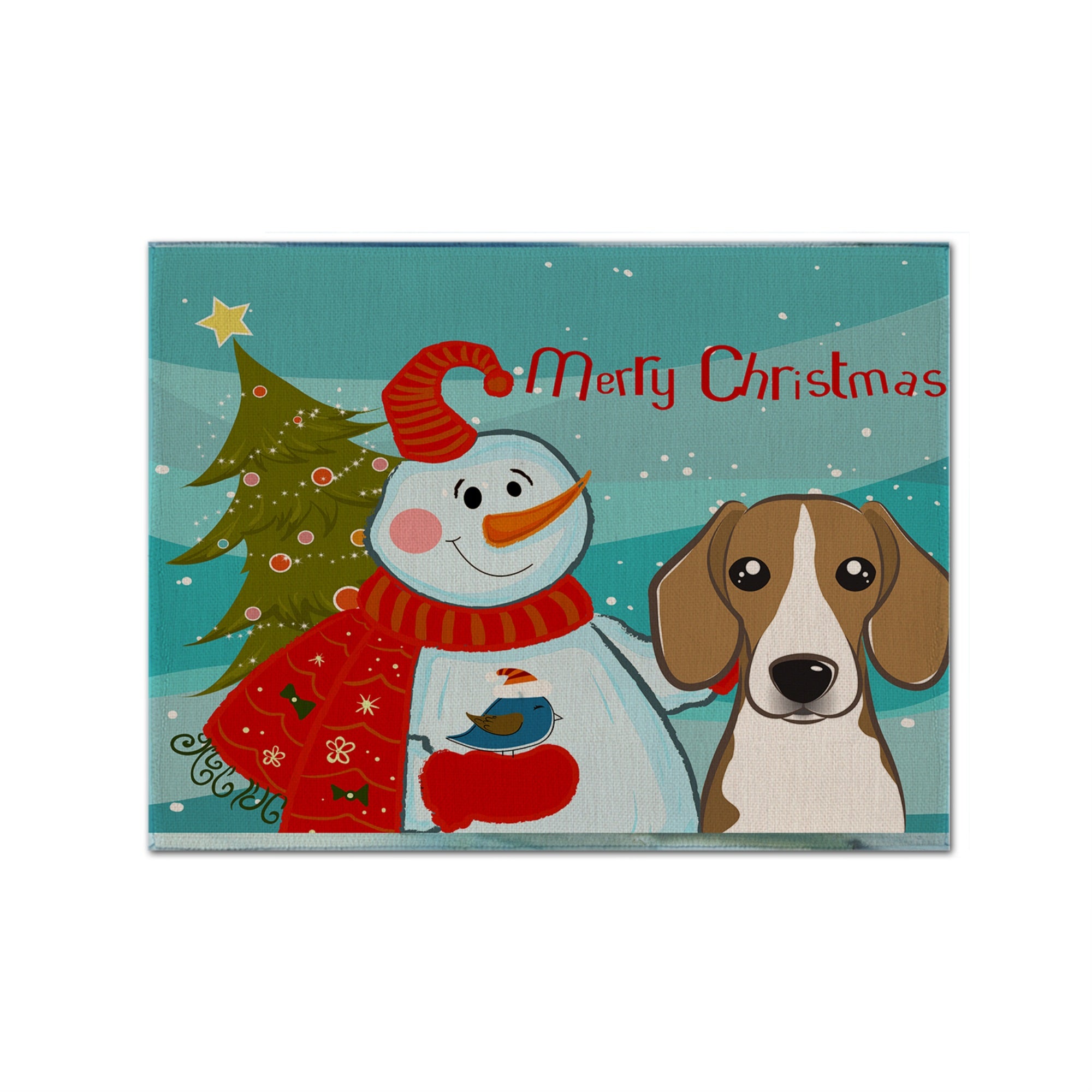 'Caroline'S Treasures Bb1859Plmt Snowman With Beagle Fabric Placemat, Multicolor''