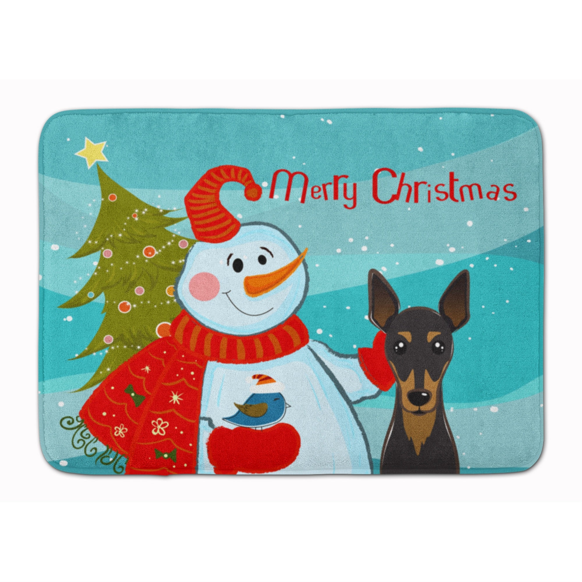'Caroline'S Treasures Snowman With Min Pin Floor Mat, 19'''' X 27'''', Multicolor''