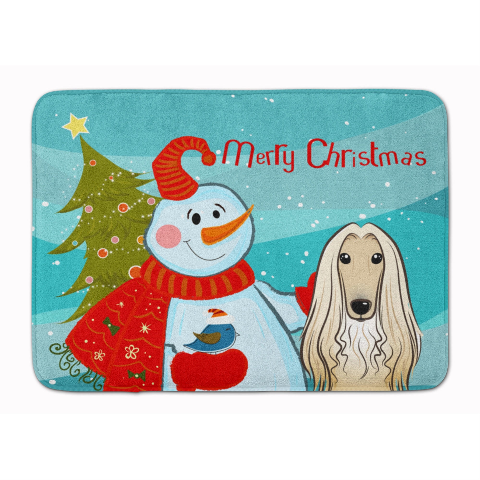 'Caroline'S Treasures Snowman With Afghan Hound Floor Mat, 19'''' X 27'''', Multicolor''