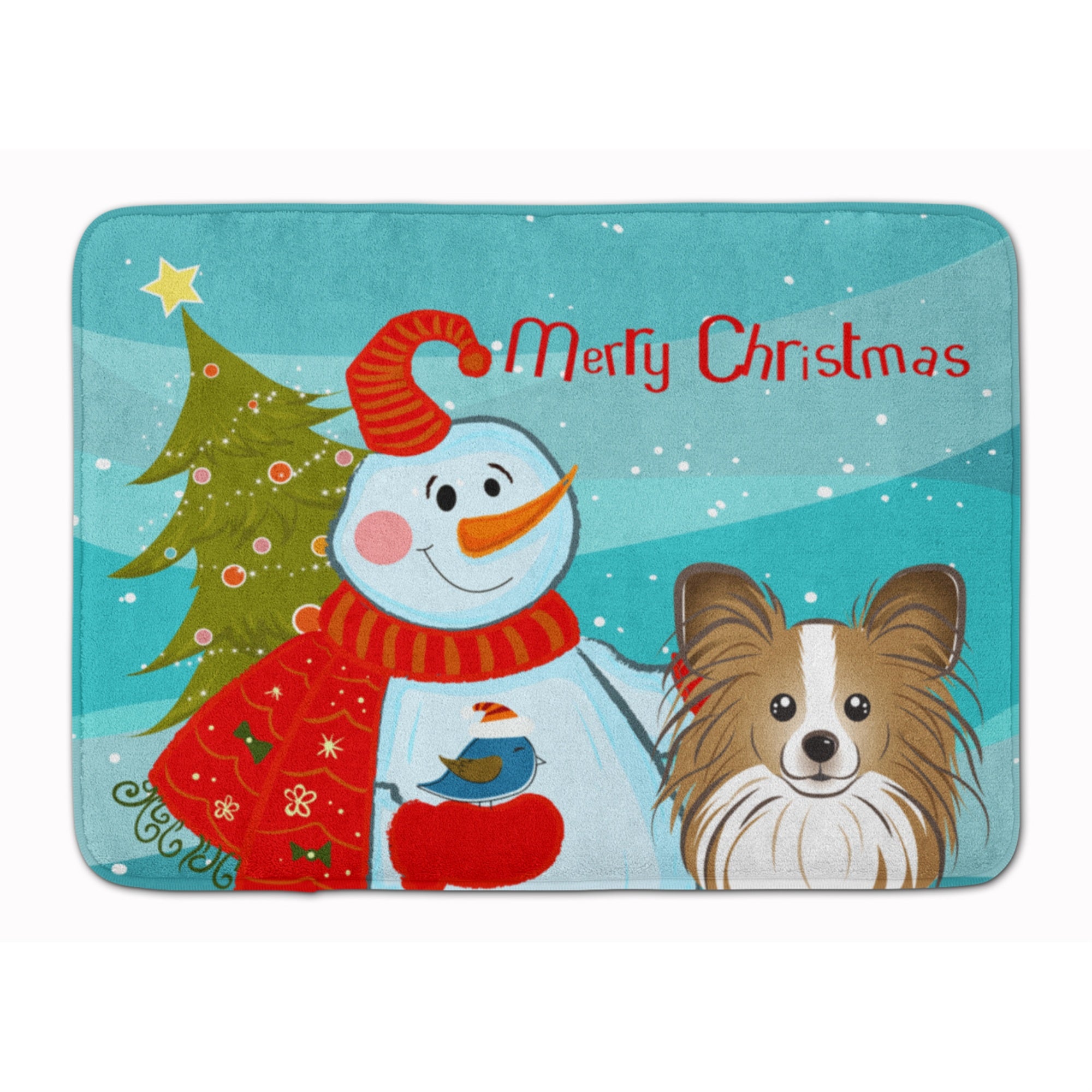 'Caroline'S Treasures Snowman With Papillon Floor Mat, 19'''' X 27'''', Multicolor''