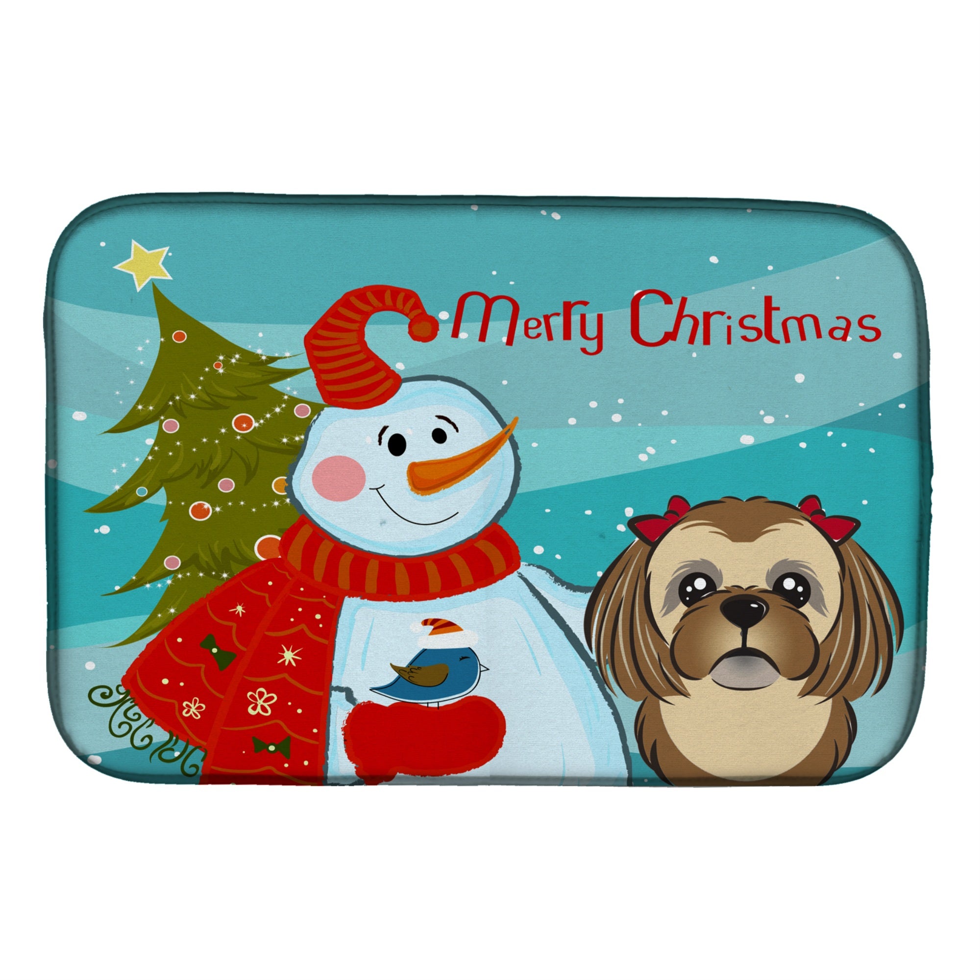 'Caroline'S Treasures Bb1869Ddm Dish Drying Mat, 14'''' X 21'''', Snowman''