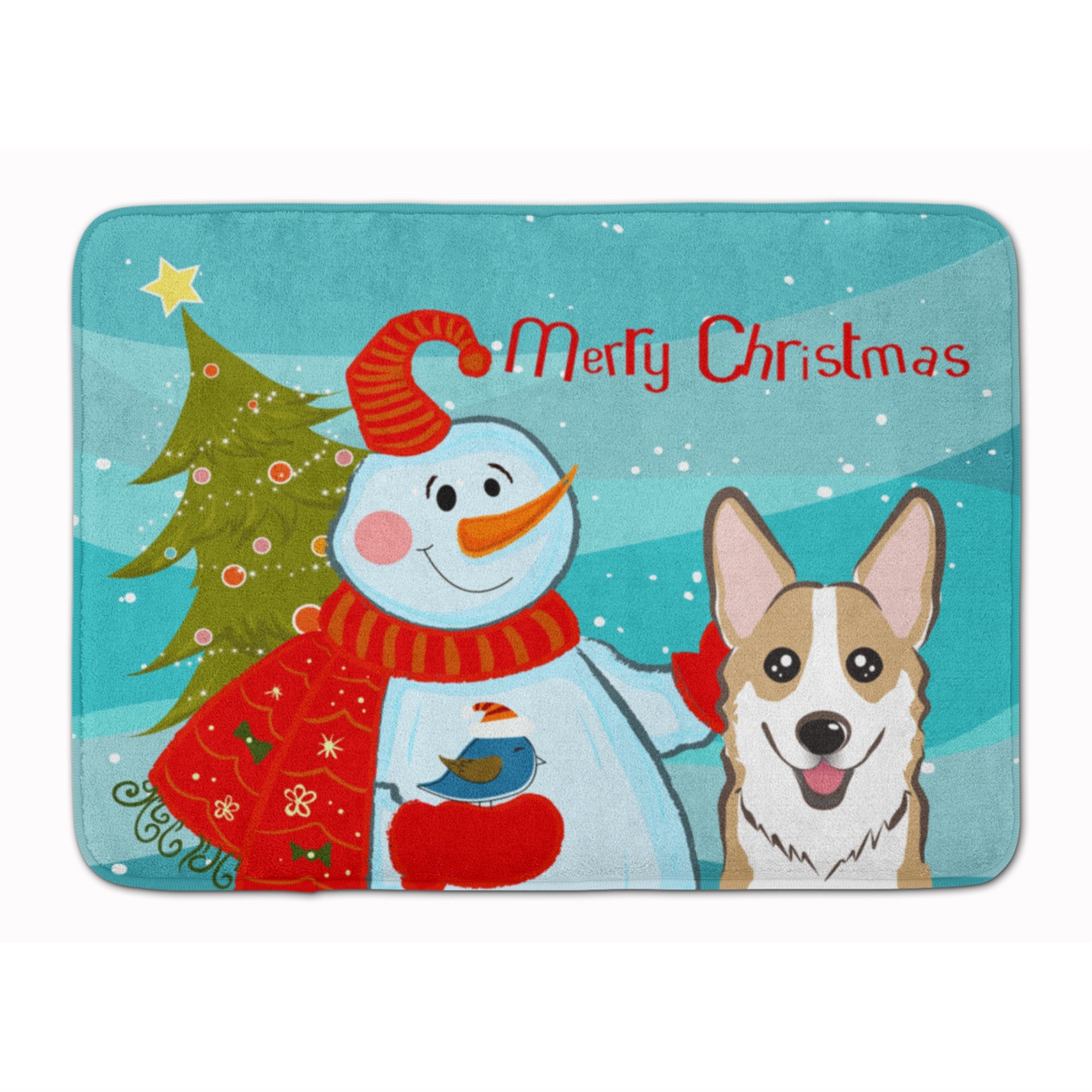 'Caroline'S Treasures Snowman With Sable Corgi Floor Mat, 19'''' X 27'''', Multicolor''