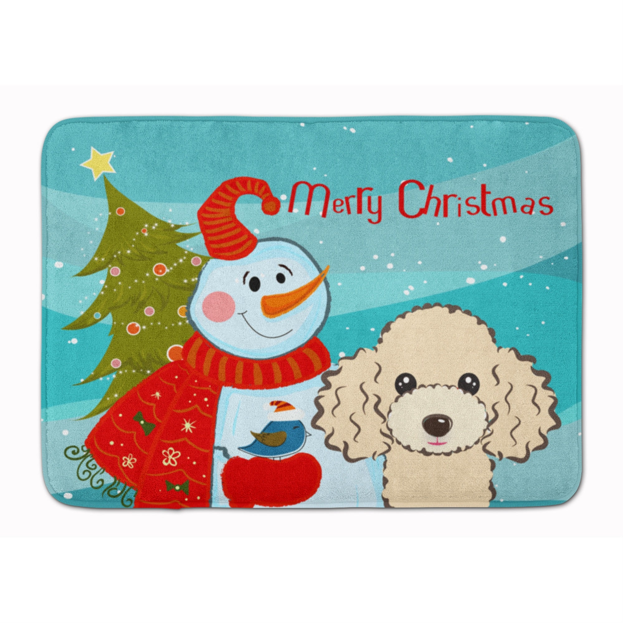 'Caroline'S Treasures Snowman With Buff Poodle Floor Mat, 19'''' X 27'''', Multicolor''