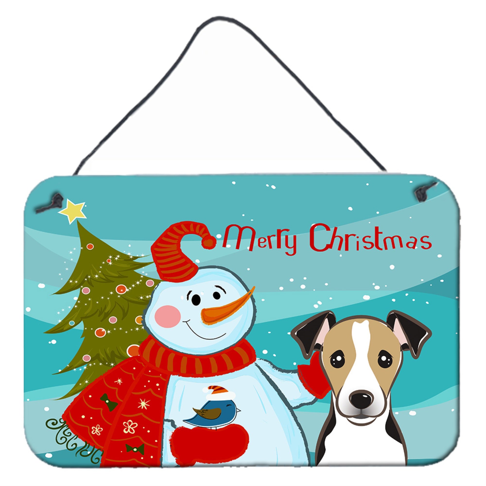 'Caroline'S Treasures Snowman With Jack Russell Terrier Wall Or Door Hanging Prints Bb1881Ds812, 8Hx12W''