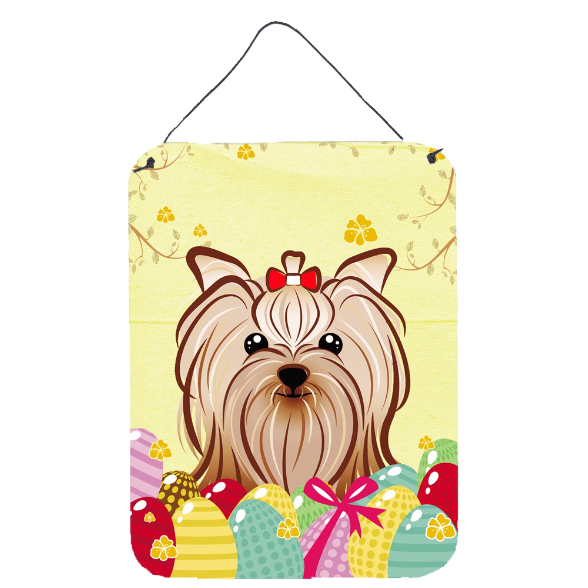 'Caroline'S Treasures Yorkie Yorkshire Terrier Easter Egg Hunt Wall Or Door Hanging Prints Bb1886Ds1216, 16Hx12W, Multicolor''