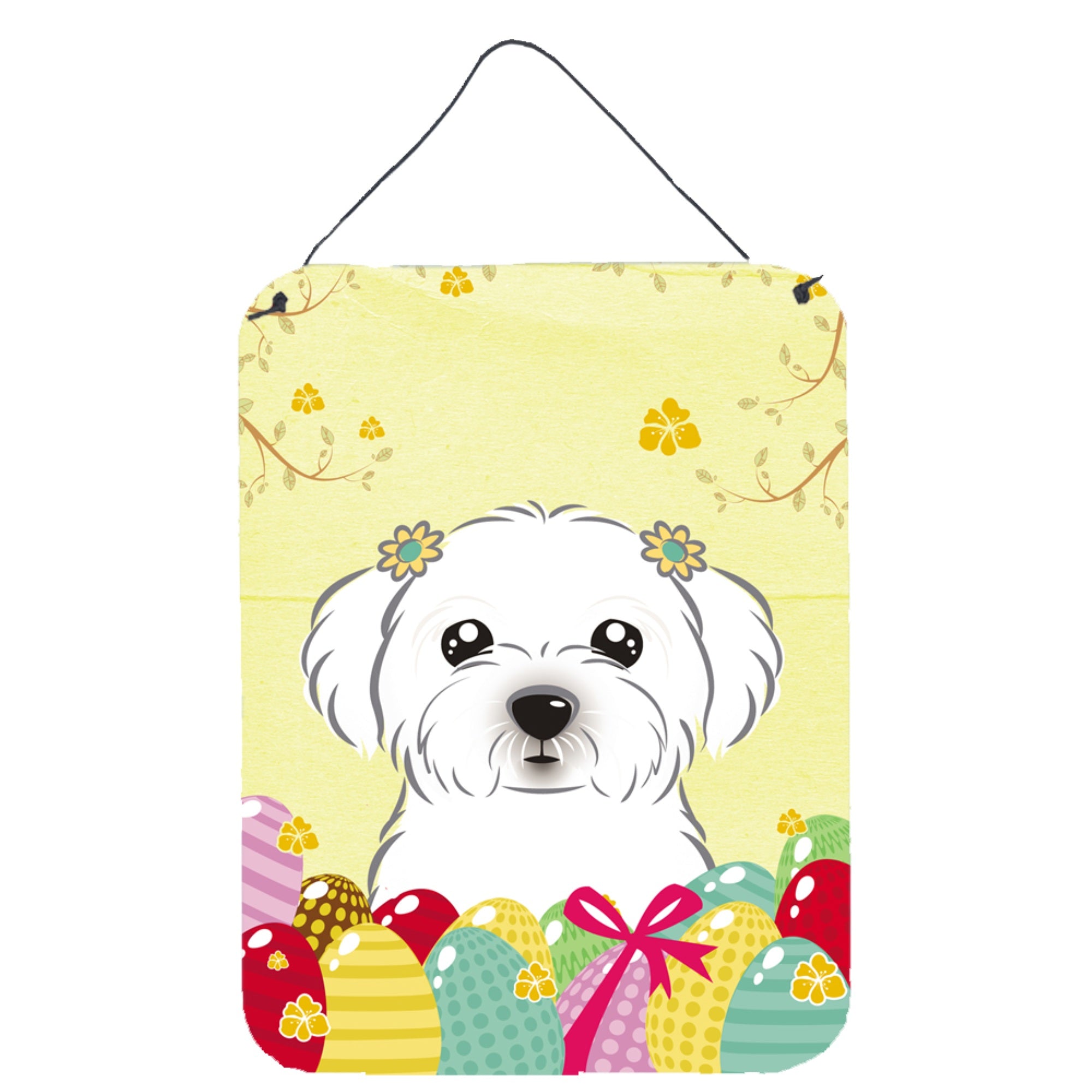 'Caroline'S Treasures Maltese Easter Egg Hunt Wall Or Door Hanging Prints Bb1890Ds1216, 16Hx12W, Multicolor''