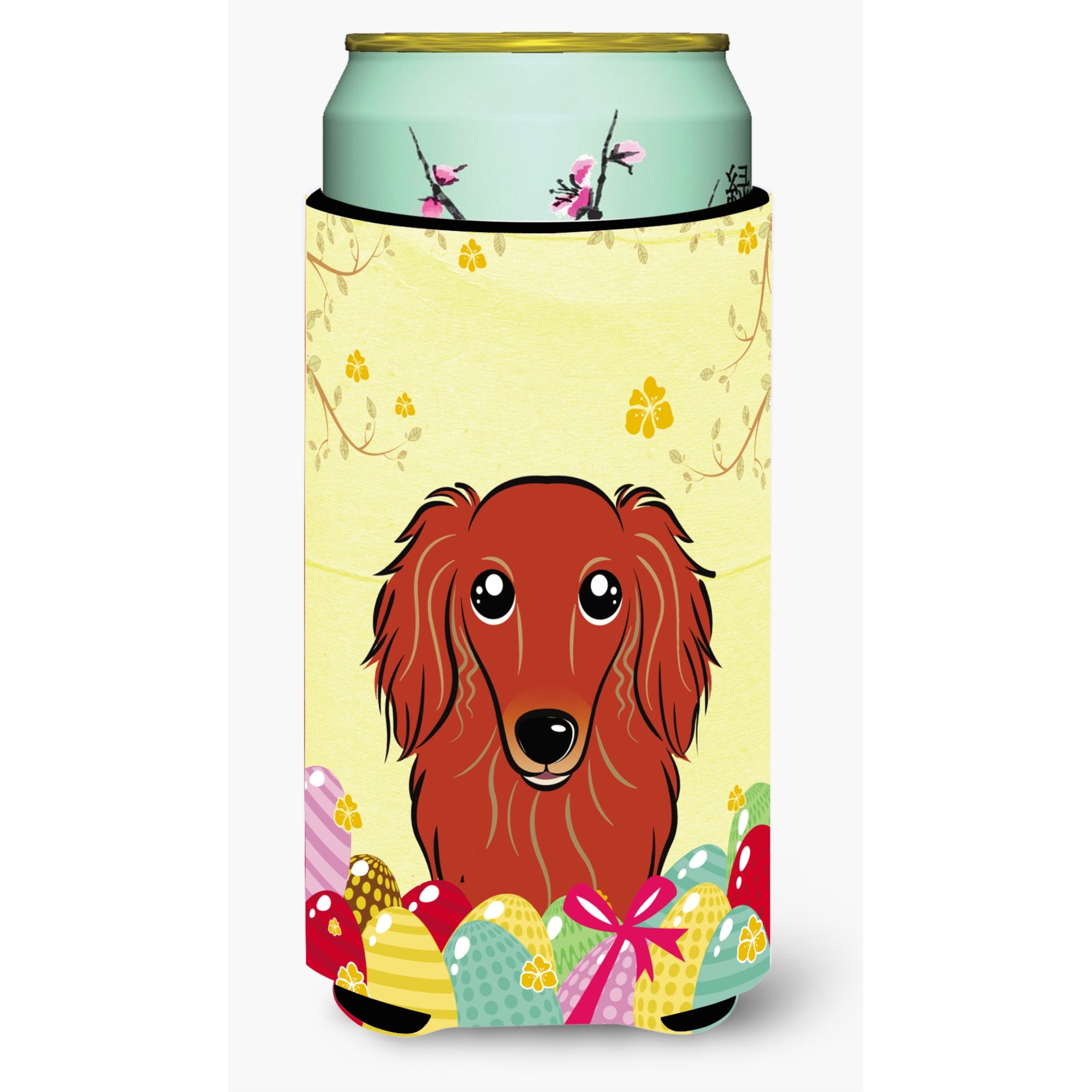 'Caroline'S Treasures Bb1896Tbc ''''Longhair Red Dachshund Easter Egg Hunt'''' Tall Boy Hugger Koozie, Multicolor''