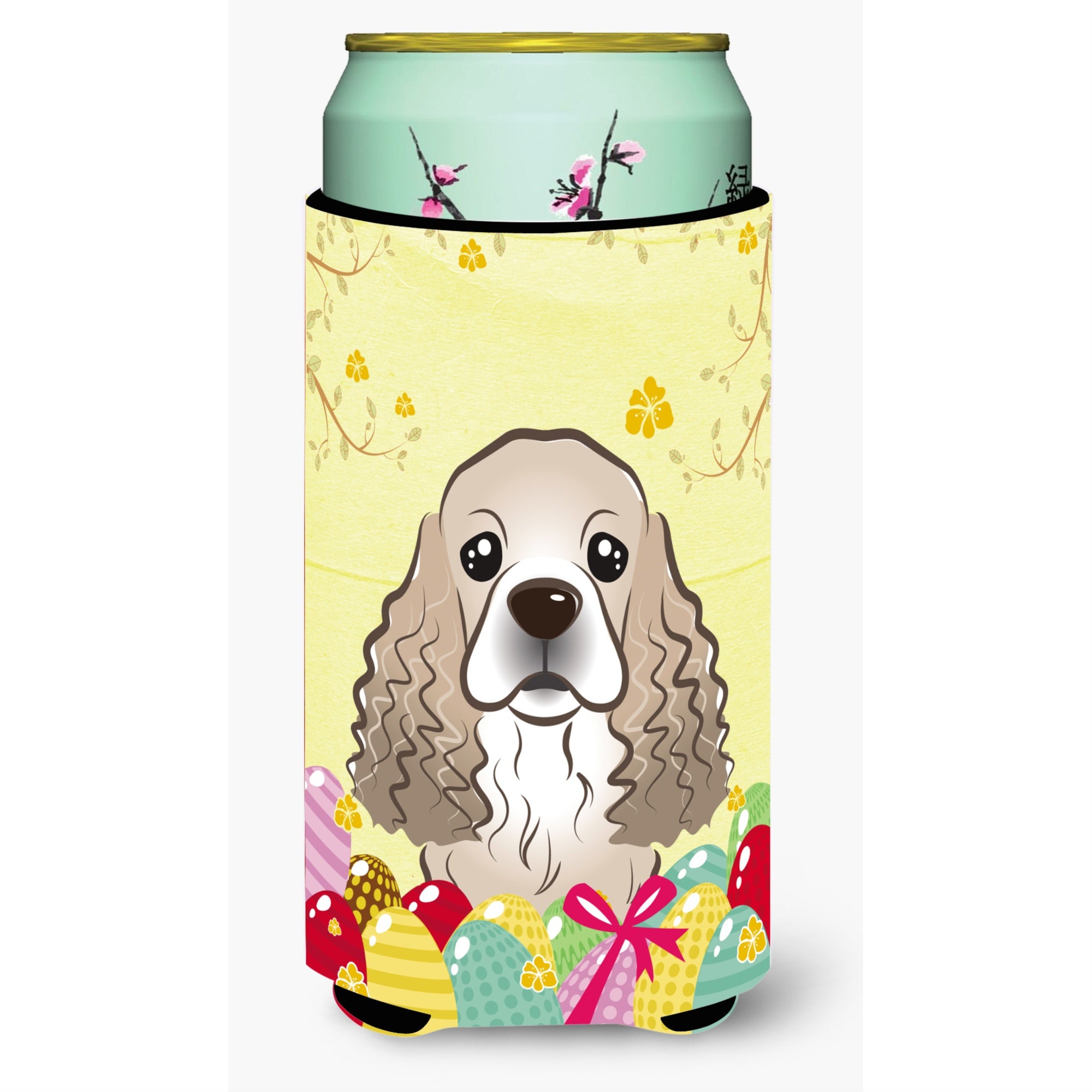 'Caroline'S Treasures Bb1898Tbc ''''Cocker Spaniel Easter Egg Hunt'''' Tall Boy Hugger Koozie, Multicolor''