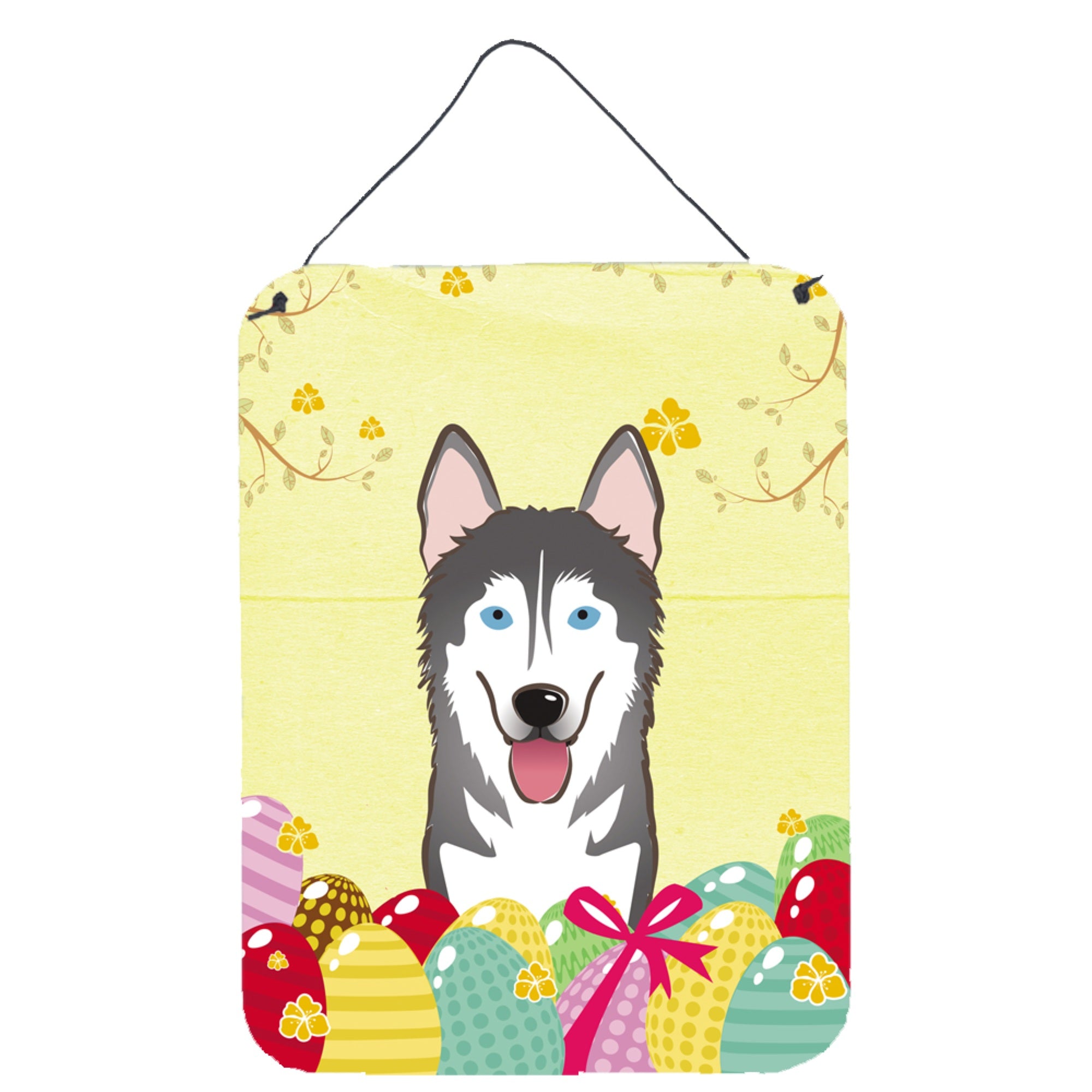 'Caroline'S Treasures Alaskan Malamute Easter Egg Hunt Wall Or Door Hanging Prints Bb1900Ds1216, 16Hx12W, Multicolor''