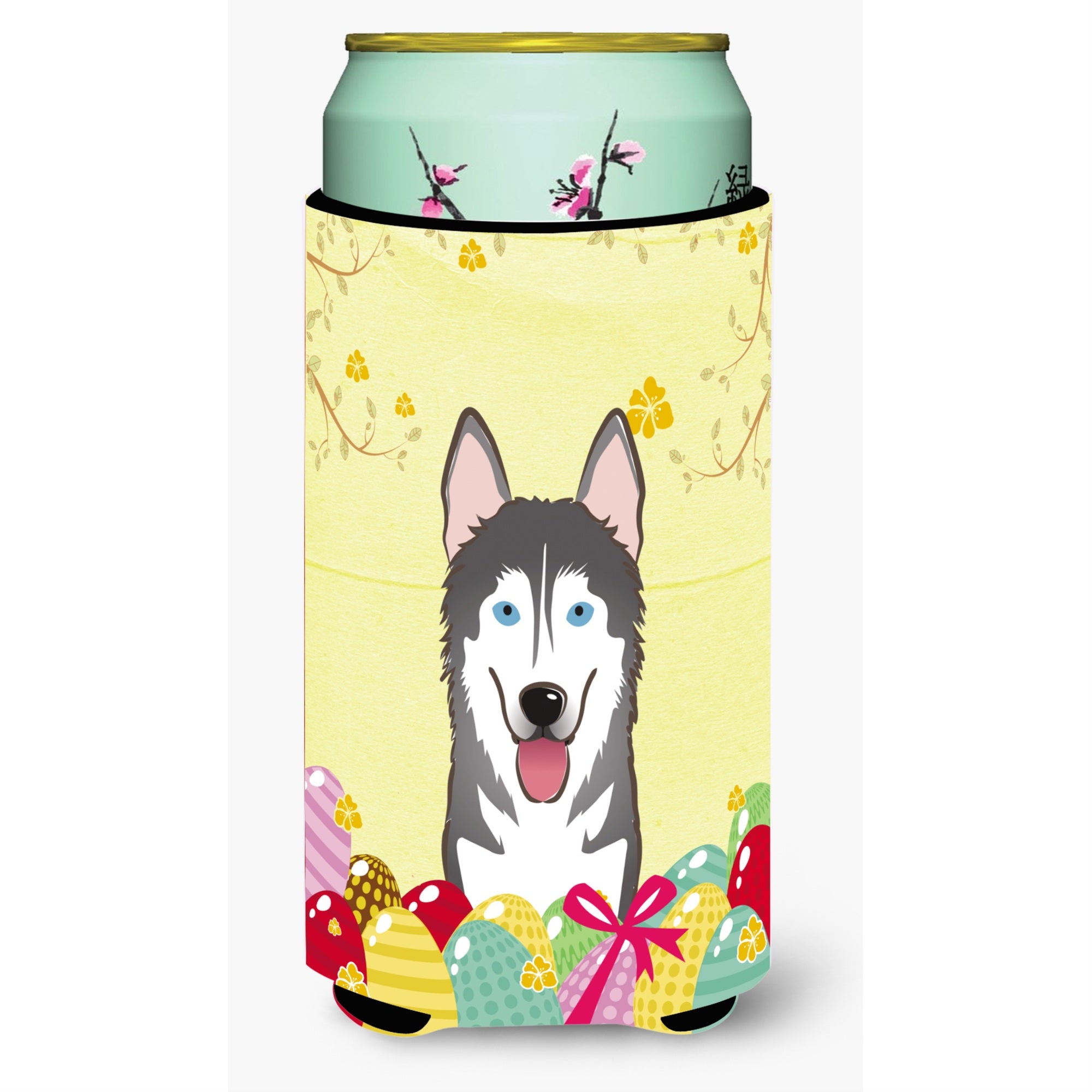 'Caroline'S Treasures Bb1900Tbc ''''Alaskan Malamute Easter Egg Hunt'''' Tall Boy Hugger Koozie, Multicolor''