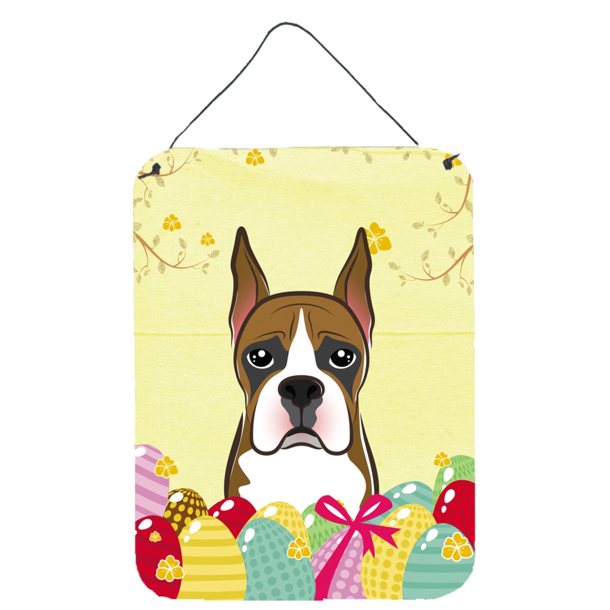'Caroline'S Treasures Boxer Easter Egg Hunt Wall Or Door Hanging Prints Bb1905Ds1216, 16Hx12W, Multicolor''