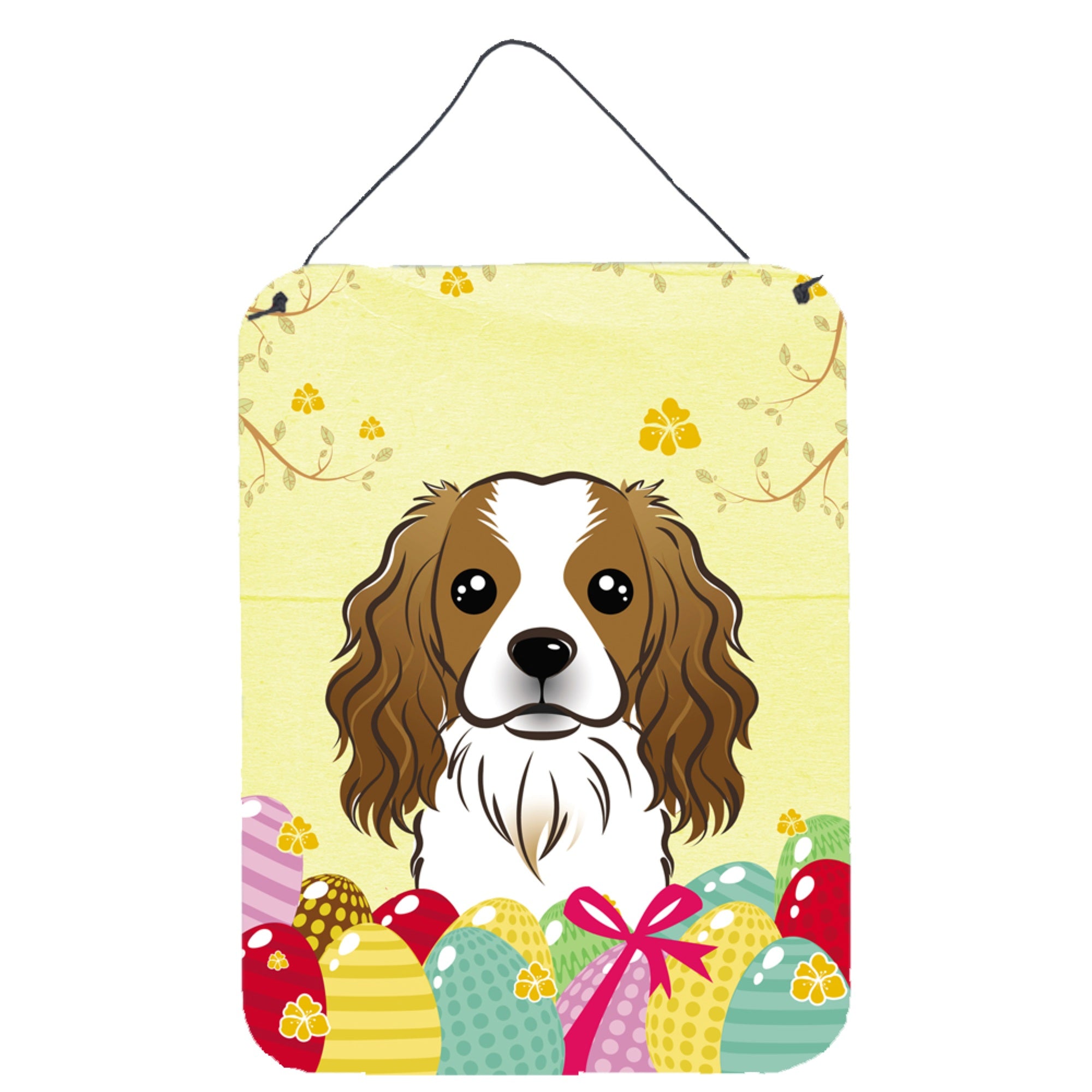 'Caroline'S Treasures Cavalier Spaniel Easter Egg Hunt Wall Or Door Hanging Prints Bb1906Ds1216, 16Hx12W, Multicolor''